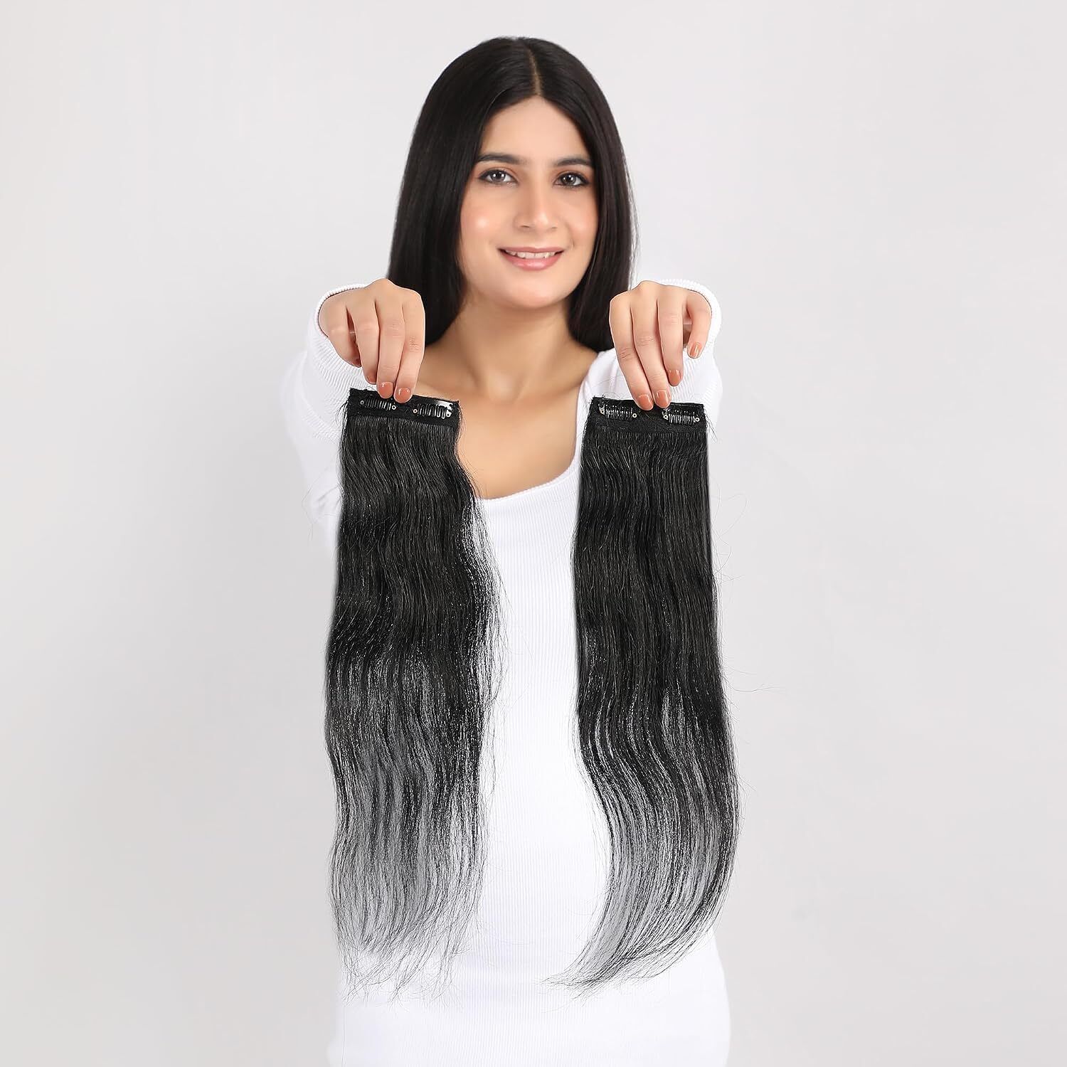 CLIP 2CLIP 2PC BLACK 22INCH Hair Extension-image-12