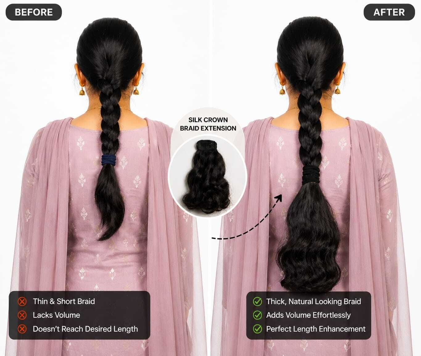 SHORT HAIR EXTENSIONS SMALL JADA EXTENSIONS (black) Hair Extension-image-38