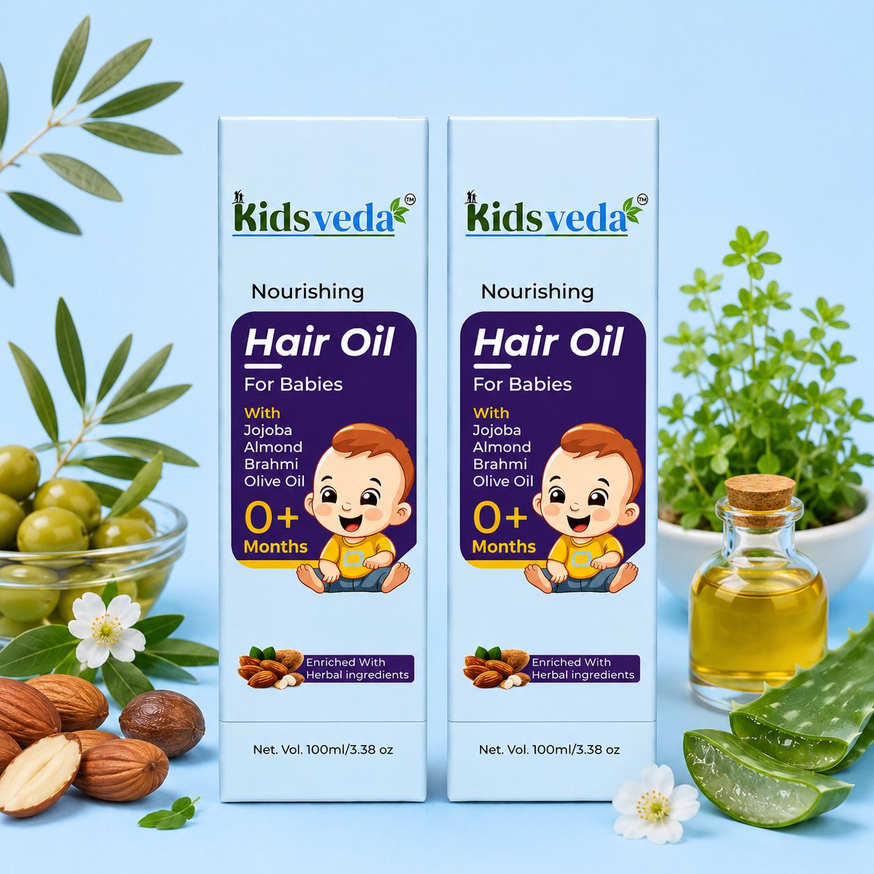 kidsveda BABY HAIR OIL 100ML(PACK OF 2) Hair Oil-picture-11
