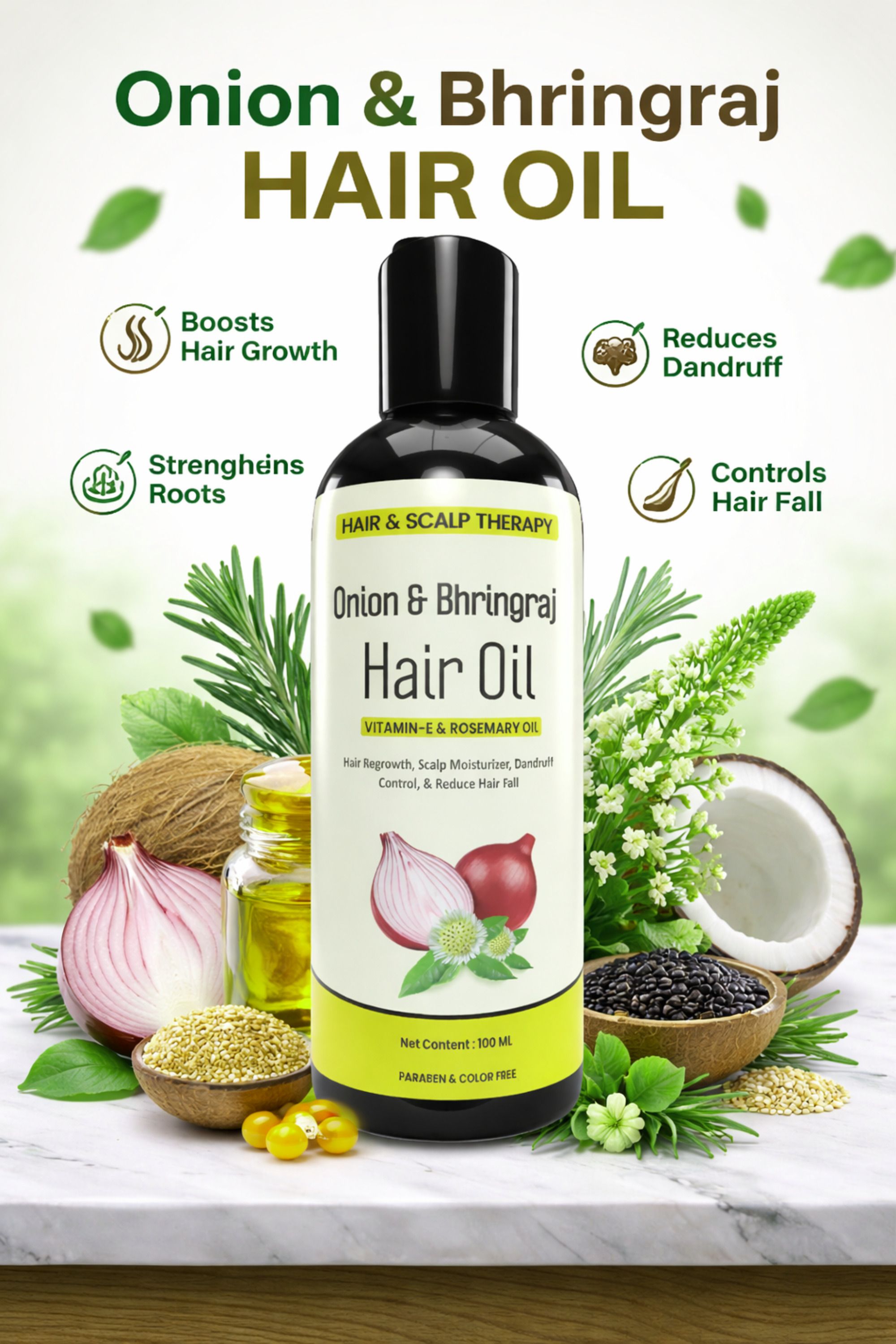 Natural Baby Hair Oil with Coconut | Gentle Nourishing Hair Oil for Babies Hair Oil-image-47