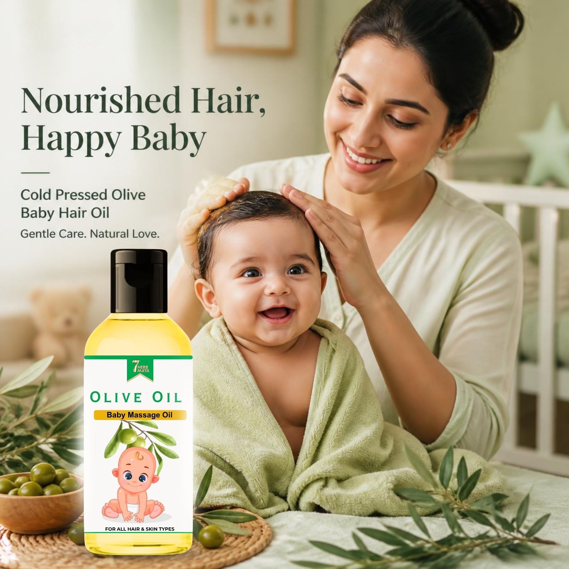 Baby Hair Oil Pure Olive Oil – Soft & Gentle Nourishing Babies Hair Massage Oil Hair Oil-image-11
