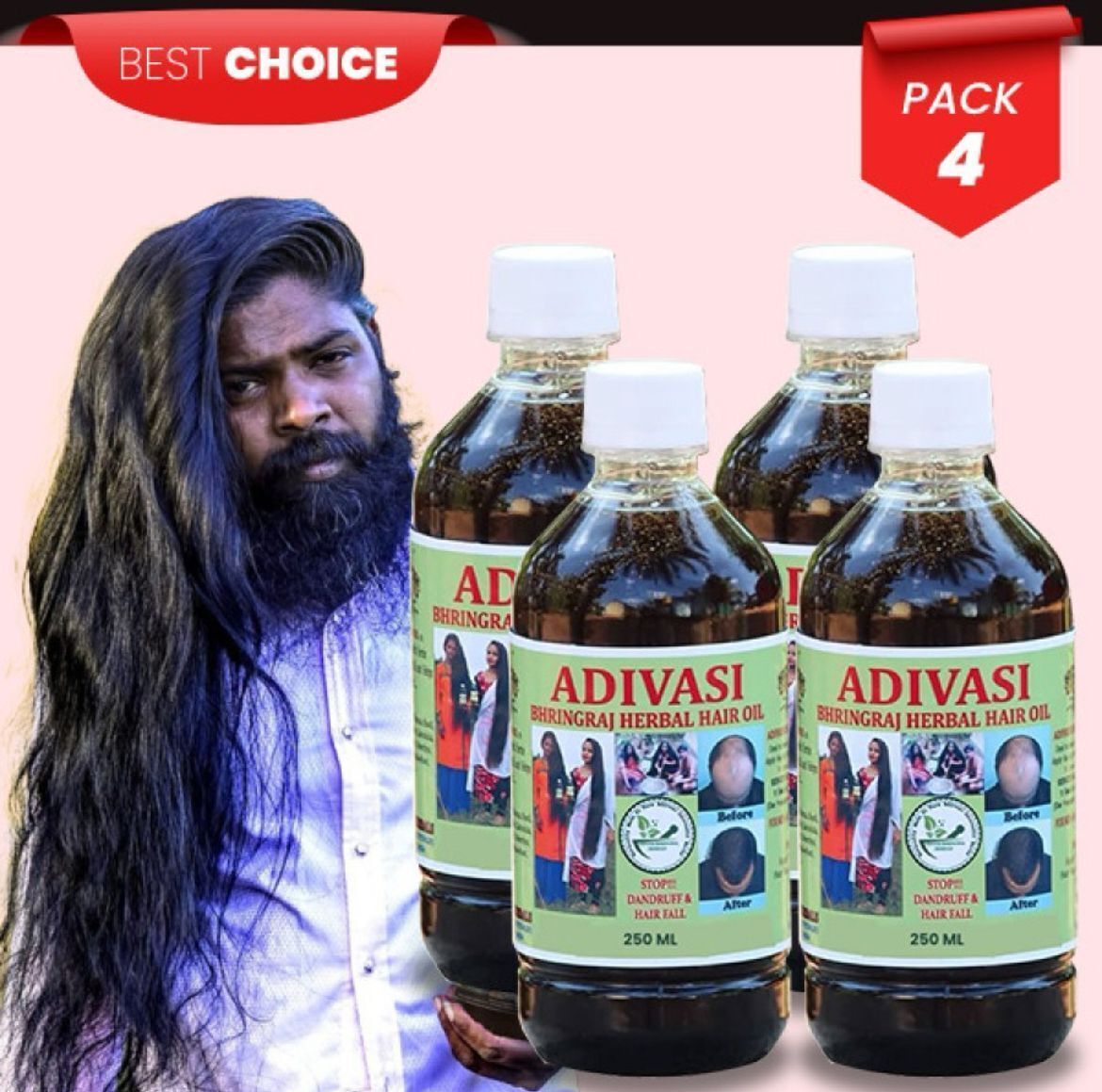 100% Original Hair Medicine PS Herbal Best Hair Oil 1000ml. Hair Oil-image-35