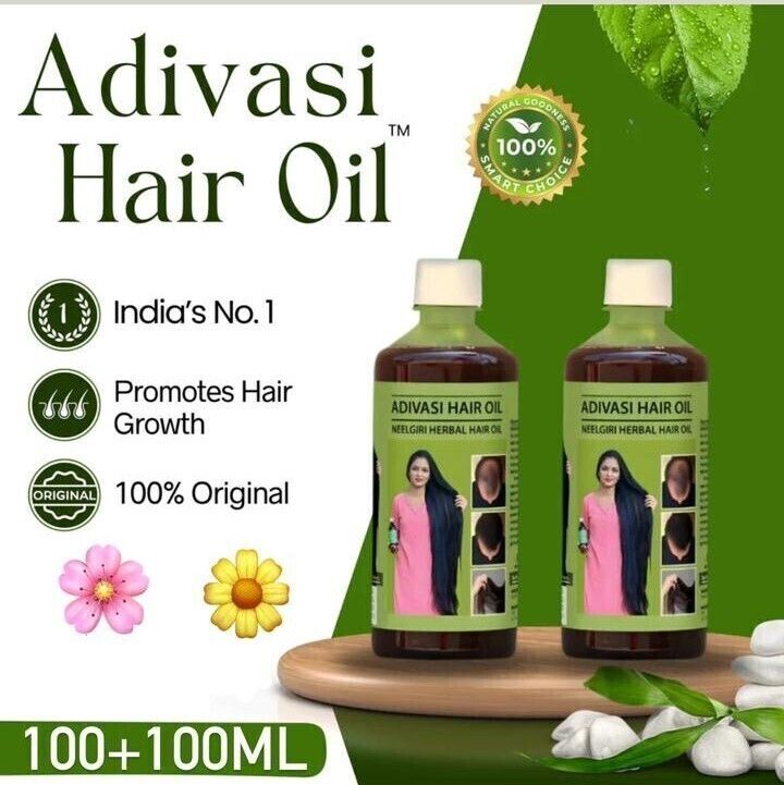 adivasi Reduce Hair Fall Hair Oil 100ml Pack Of Two g1 Hair Oil-picture-4