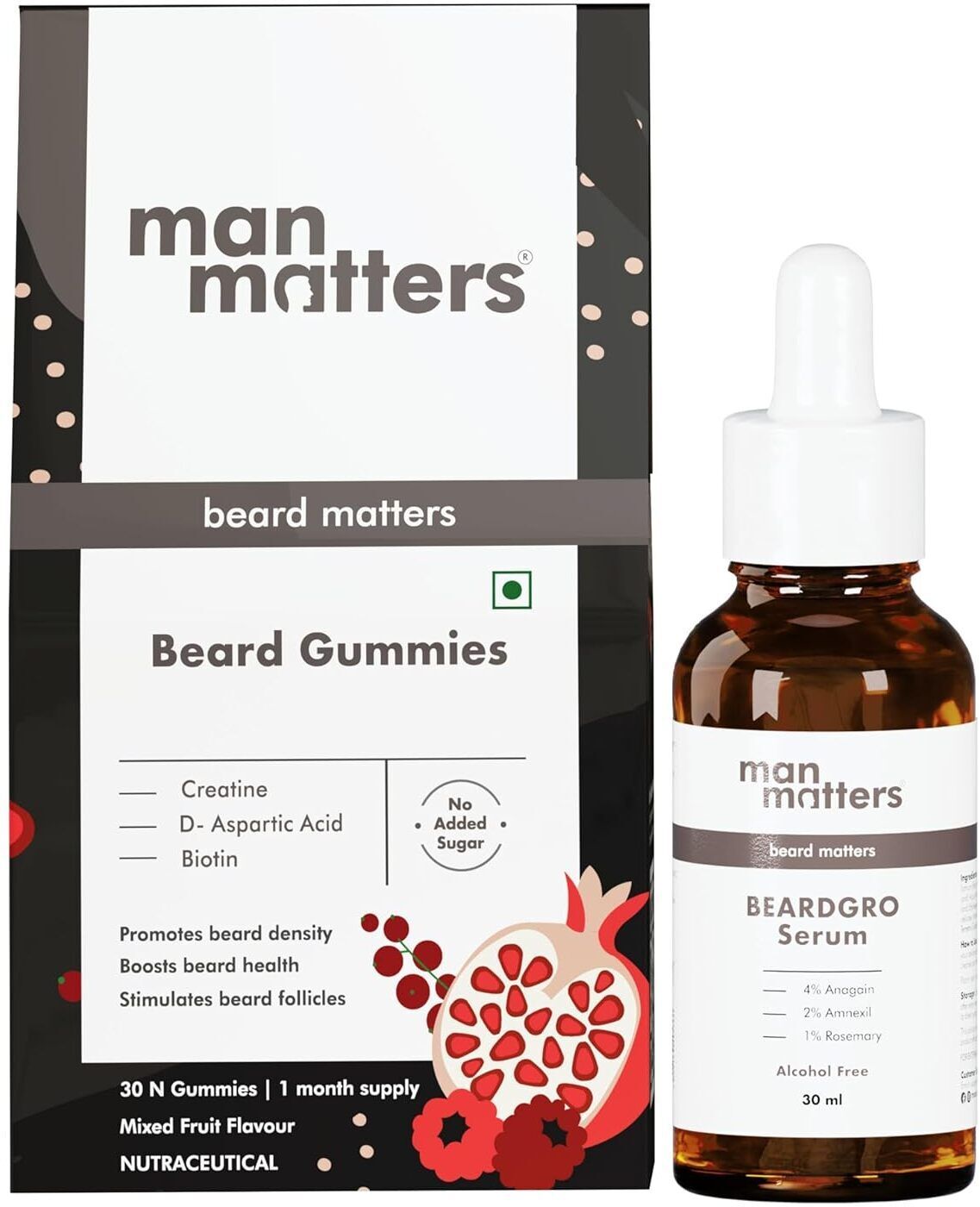 Beard Oil In Serum & Beard Gummies Combo | Improves Beard Density & Nourishes Hair Oil-image-22