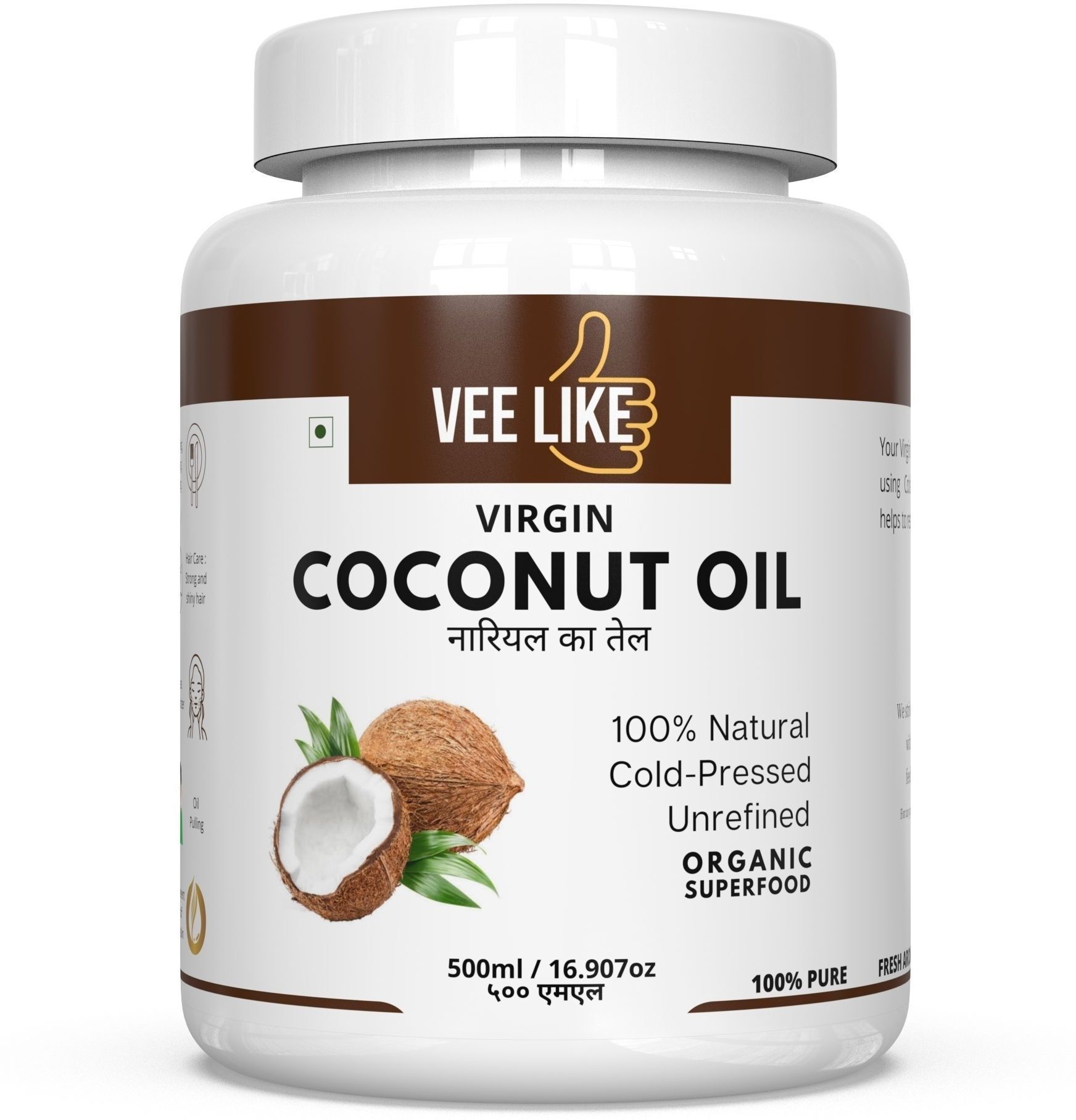 Extra Virgin Coconut Oil - Cold Pressed - for Hair , Skin , Massage , Baby Care Hair Oil-image-10