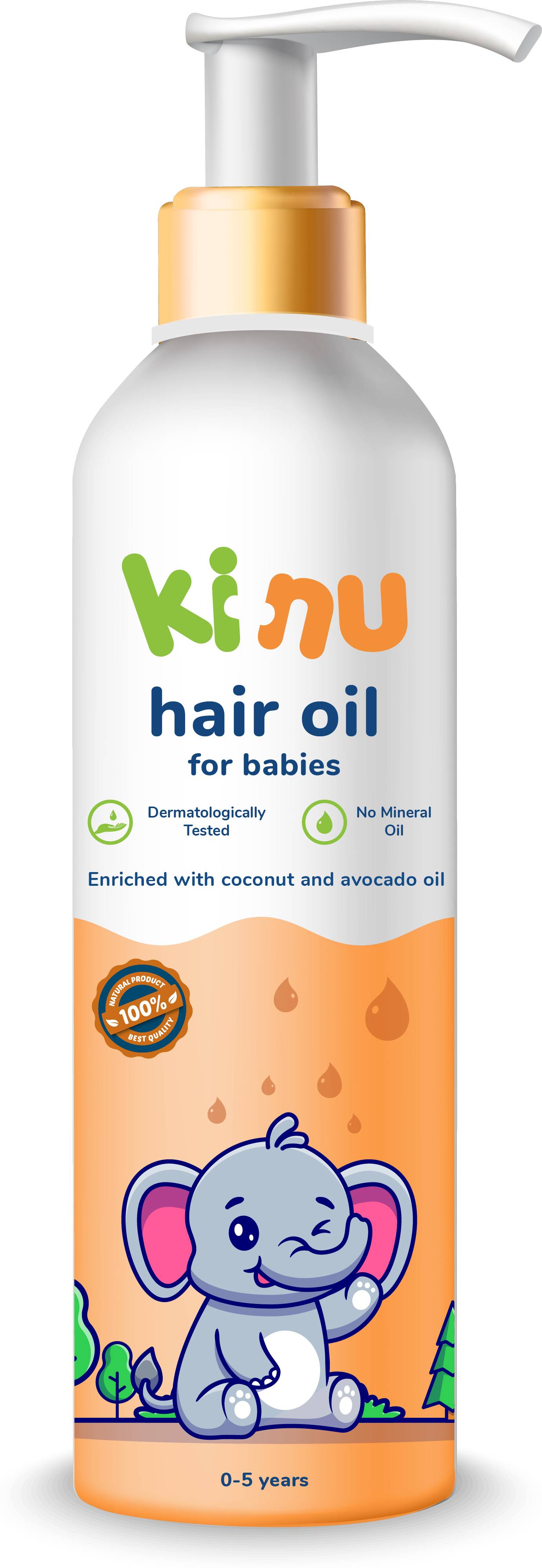 Kinu Baby Hair Oil for Babies Enriched with Coconut 