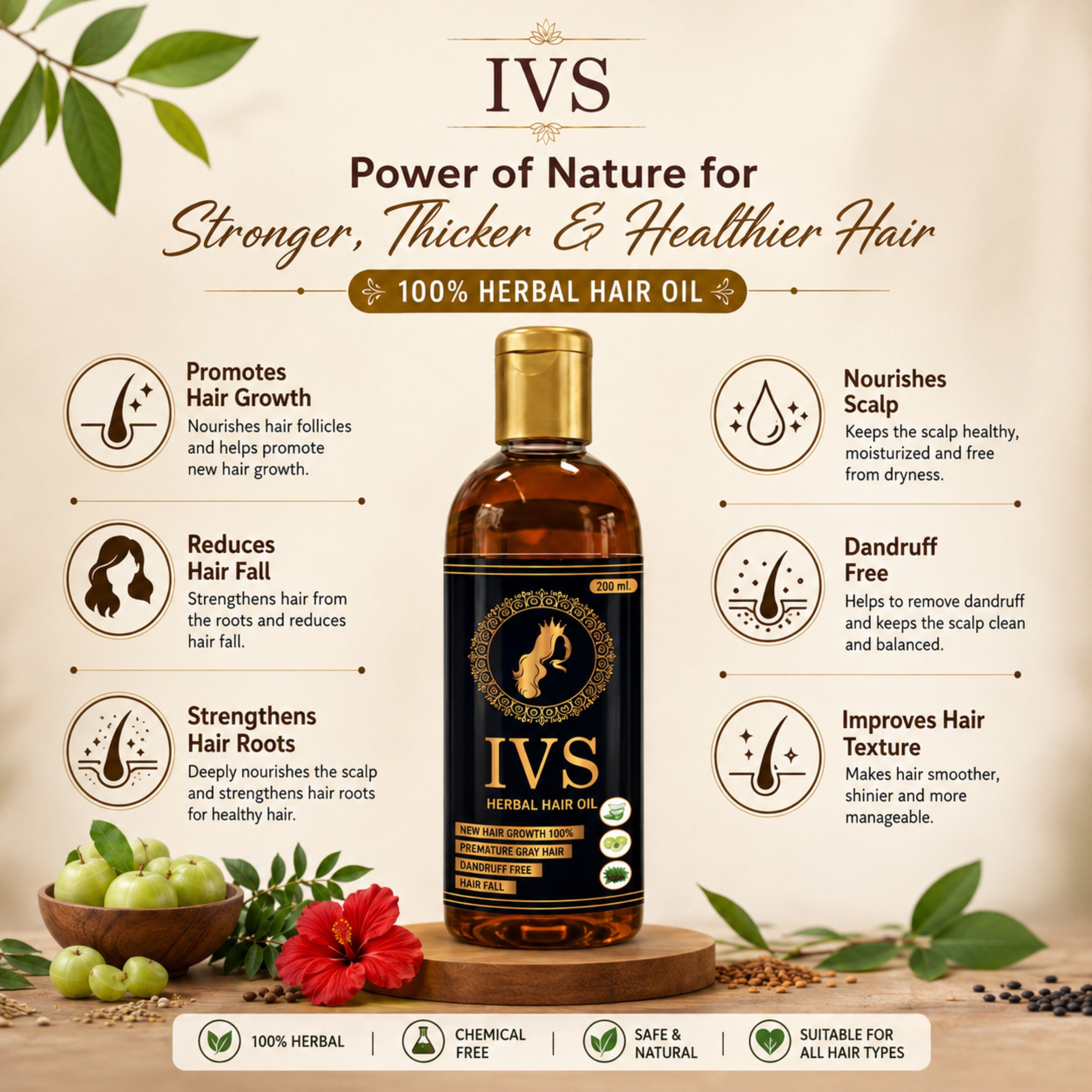 Herbal Hair Growth Oil with Amla, Shikakai, Reetha & Kalonji | Hair Oil-image-9