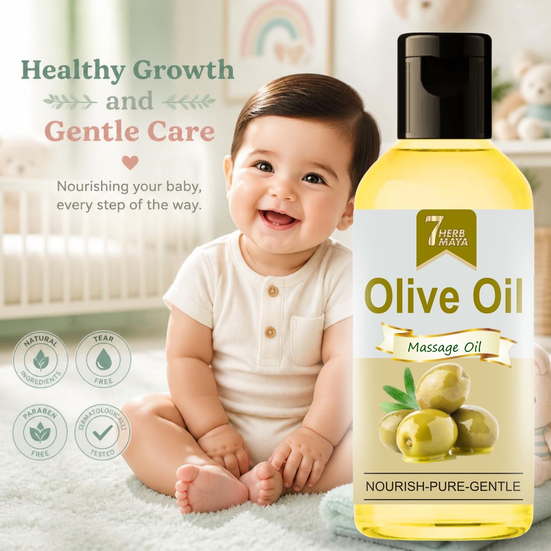 Olive Oil for Babies – Lightweight Hair Oil for Smooth & Healthy Baby Scalp Care Hair Oil-image-32