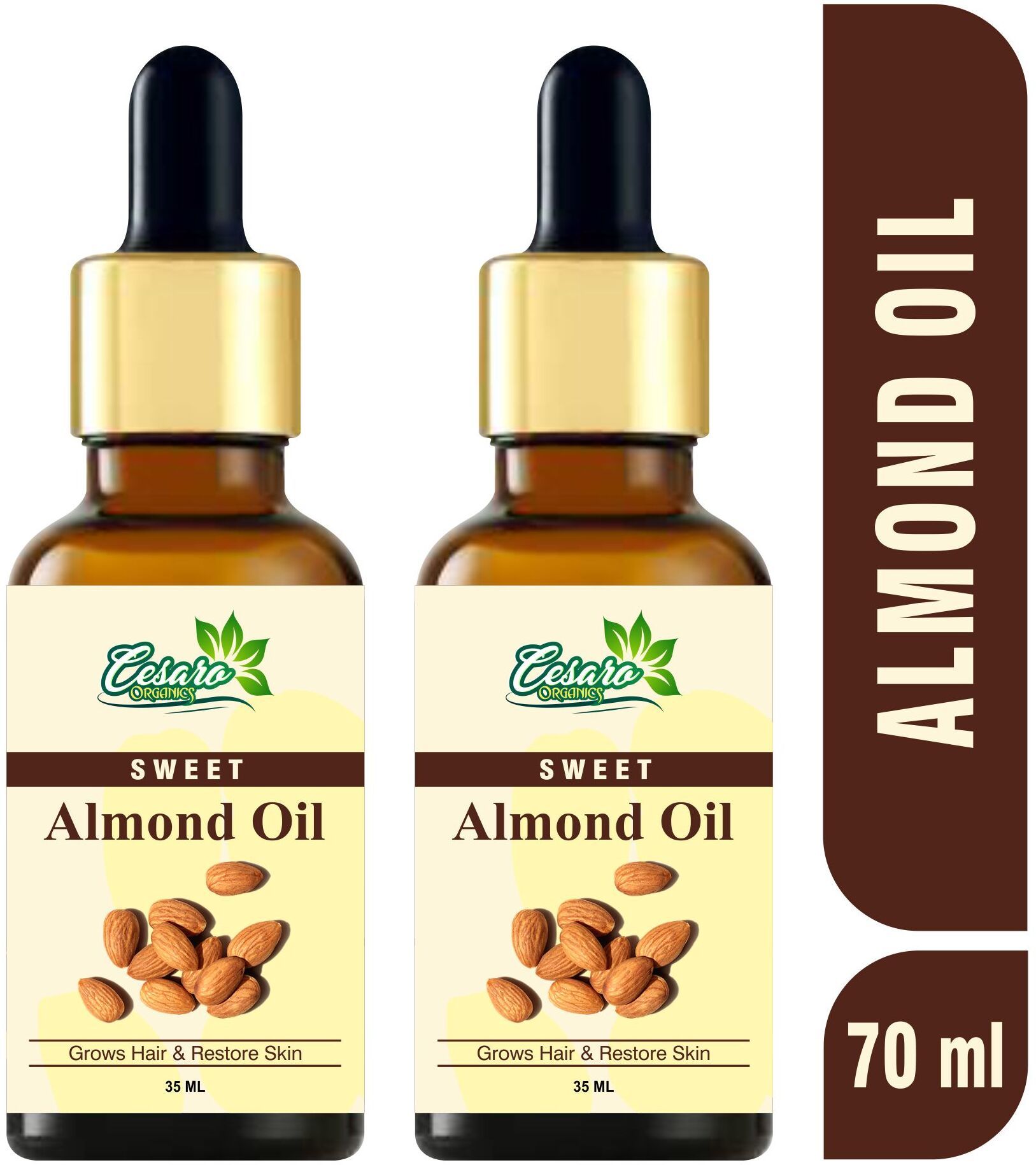 Cold Pressed - Sweet Almond Oil - For Skin & Hair Oil