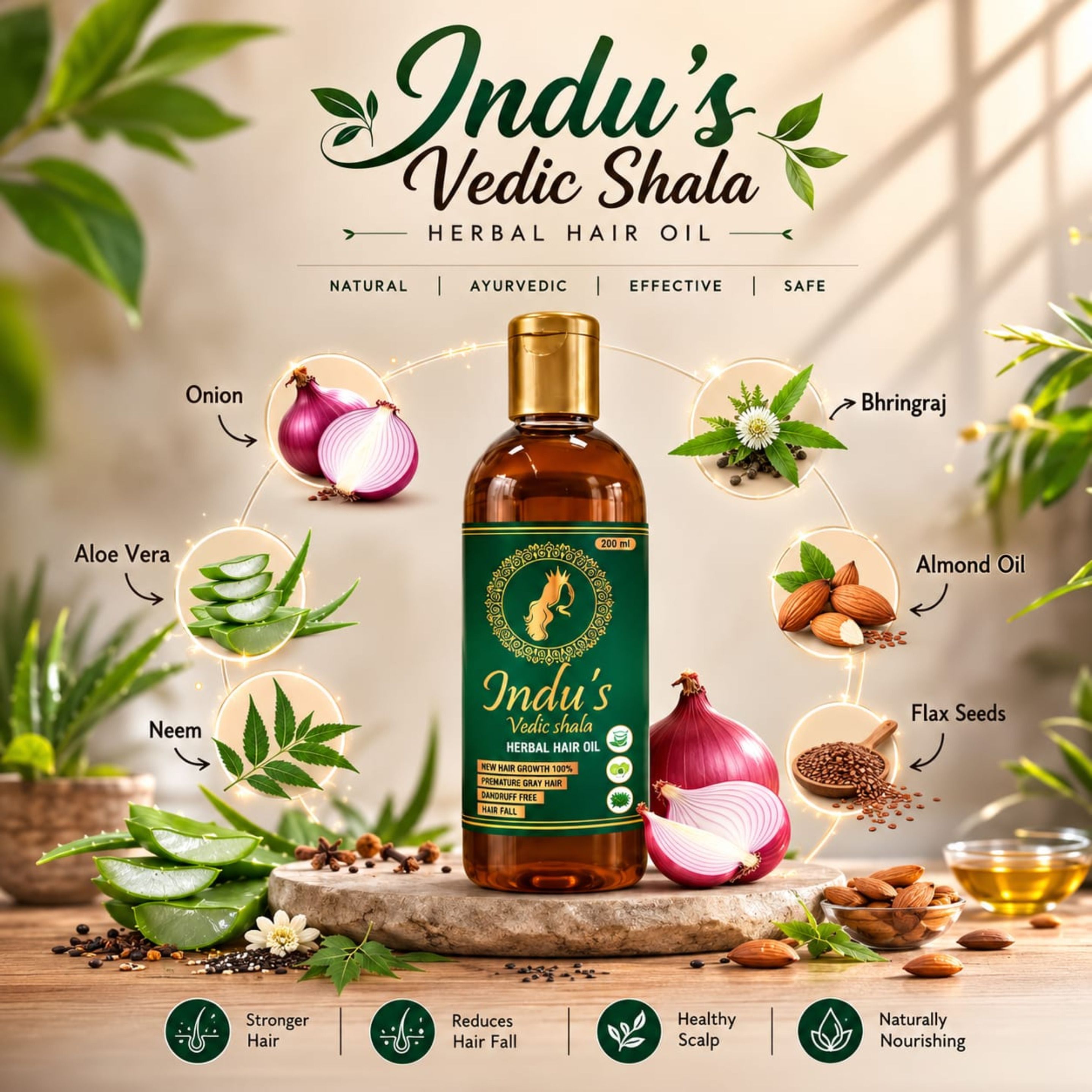 Herbal Hair Oil | Hair Growth Oil with Bhringraj, Rosemary, Aloe Vera & Amla Hair Oil-image-7