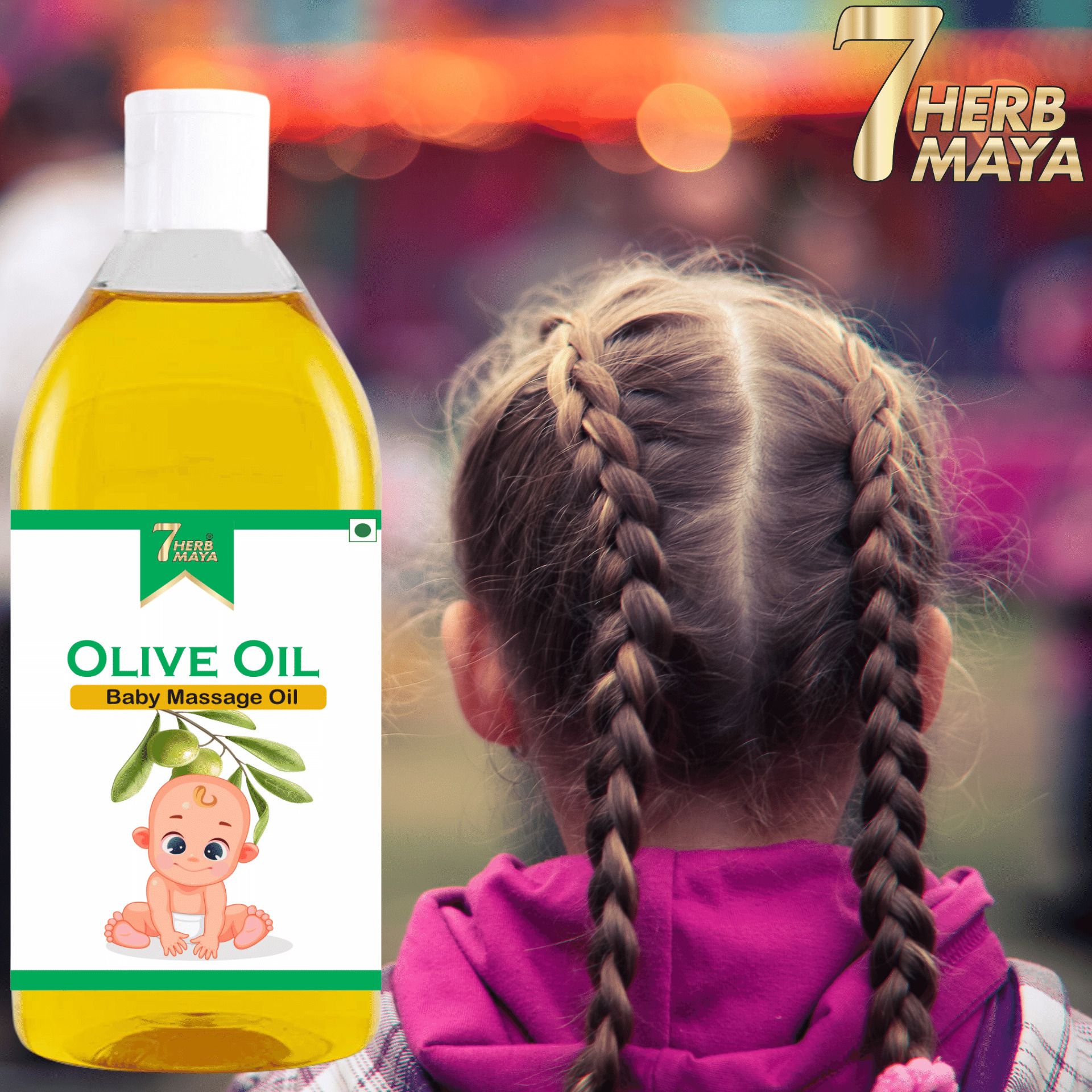 Organic Baby Olive Oil With Vitamin E & K For Moisturizing & Hydrating Dry Skin Hair Oil