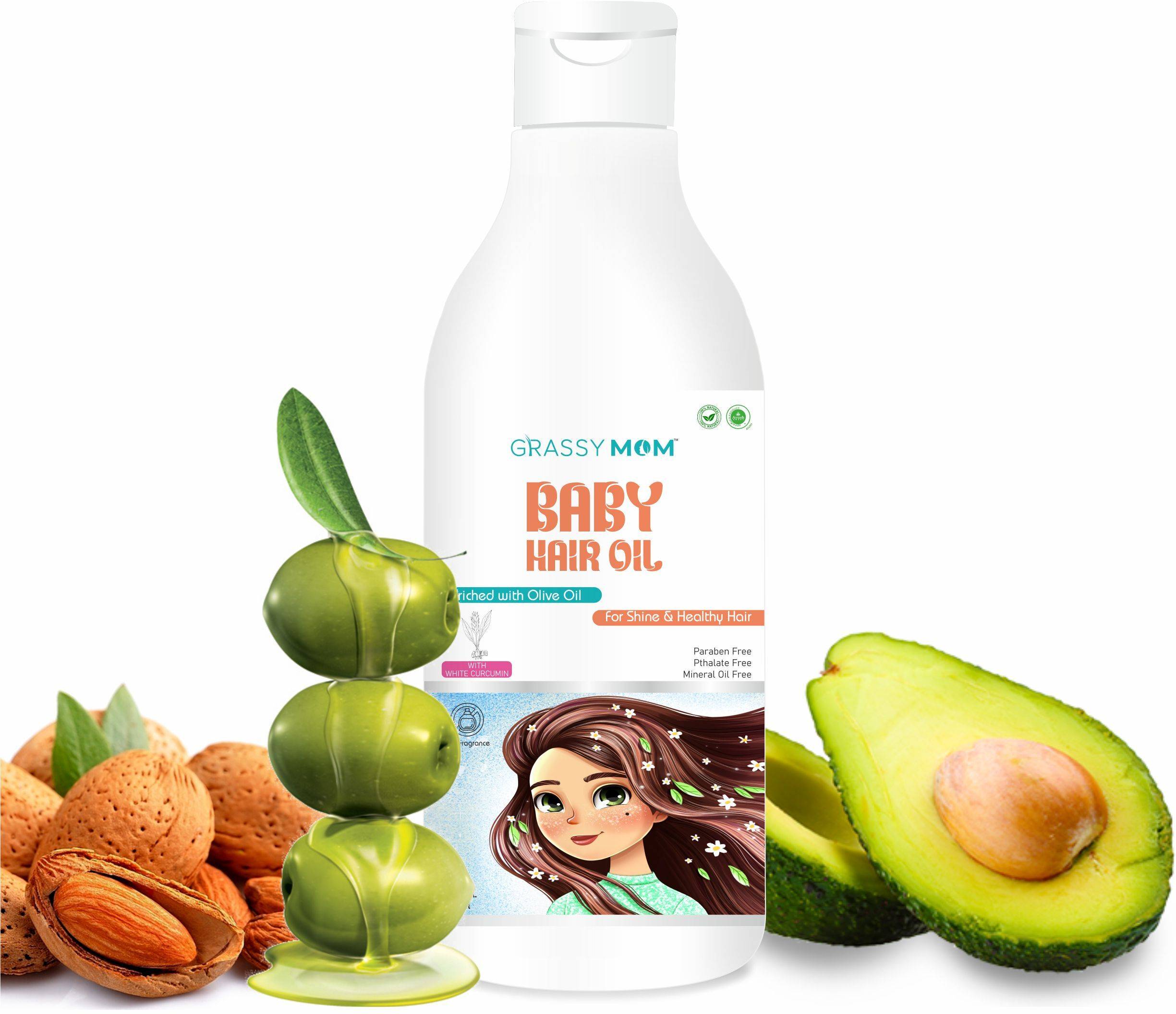 GRASSY MOM Baby Hair Oil 100% Naturel Hair Oil for B