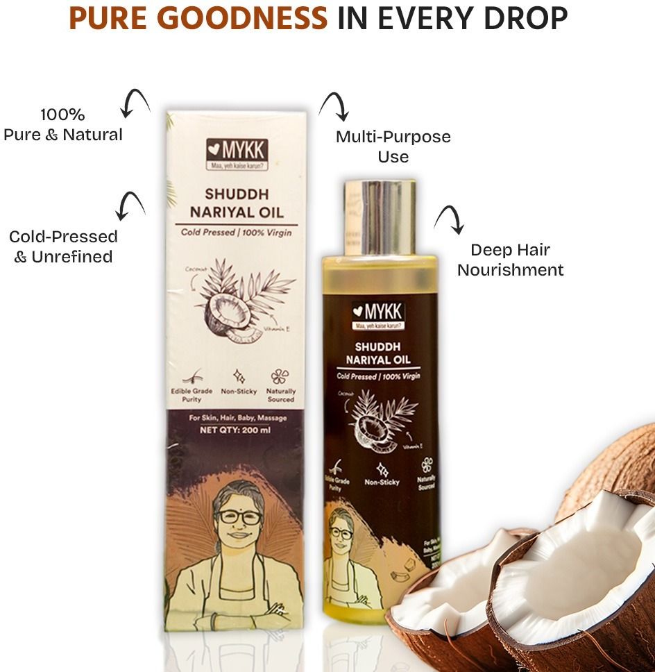 Shuddh Nariyal Oil, Virgin, Cold Pressed, Edible, Non-Sticky, Skin Hair, Hair Oil-image-27