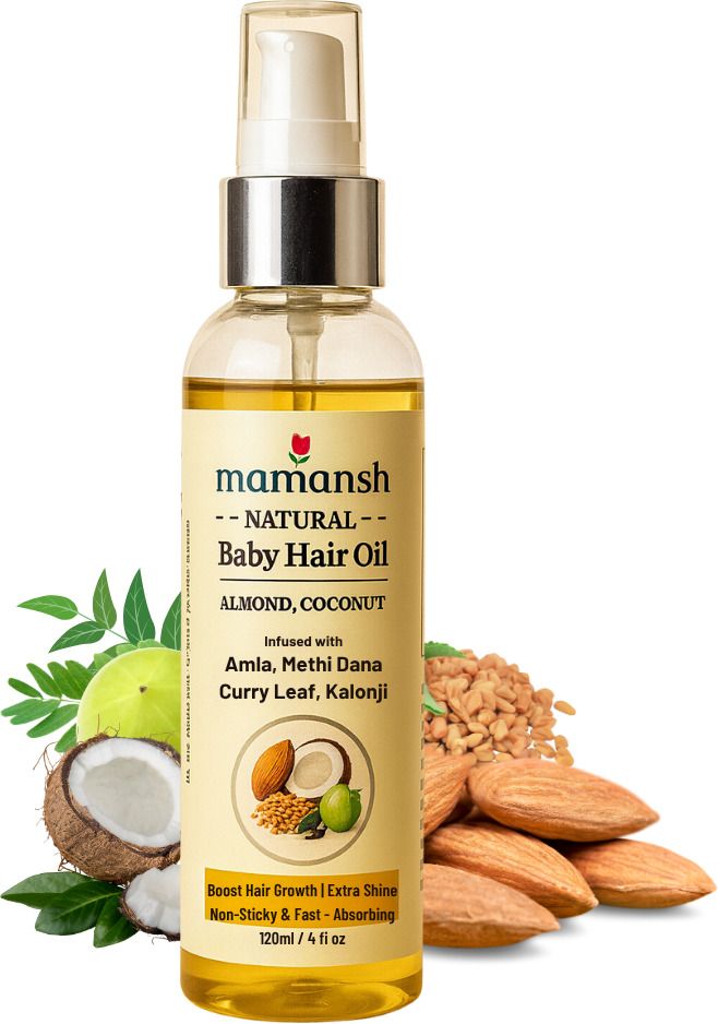 Baby Hair Oil With Coconut, Almond, Methi and Curry Leaf Hair Oil