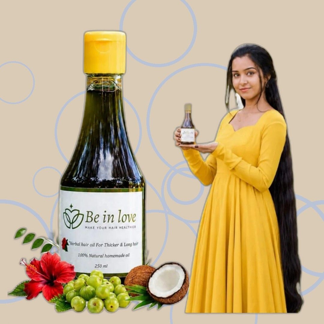 BE IN LOVE Natural Herbal Hair Oil for Thick, Healthy Hair & Fall Control V13 Hair Oil-image-15
