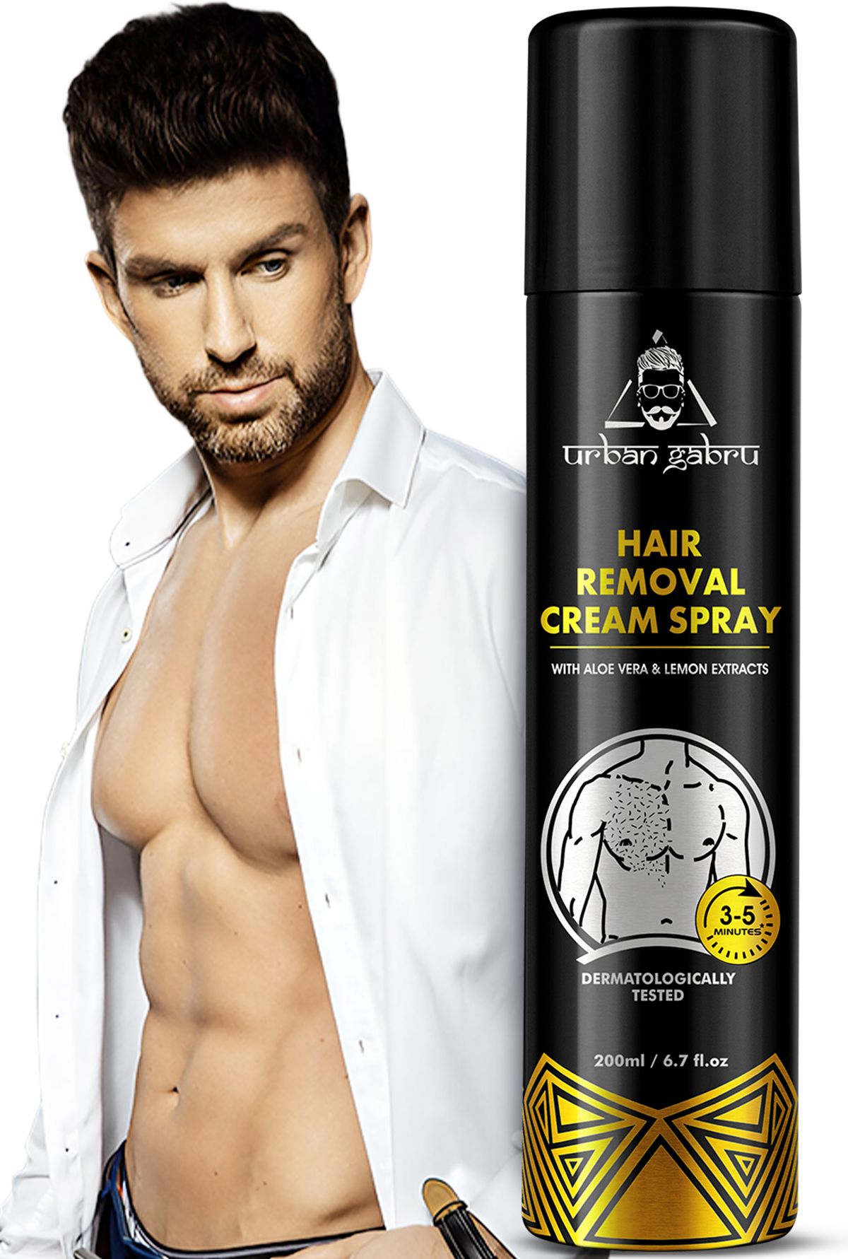 urbangabru Hair Removal Cream Spray for Men Chest, Back, Legs, Under Arms Spray-picture-12