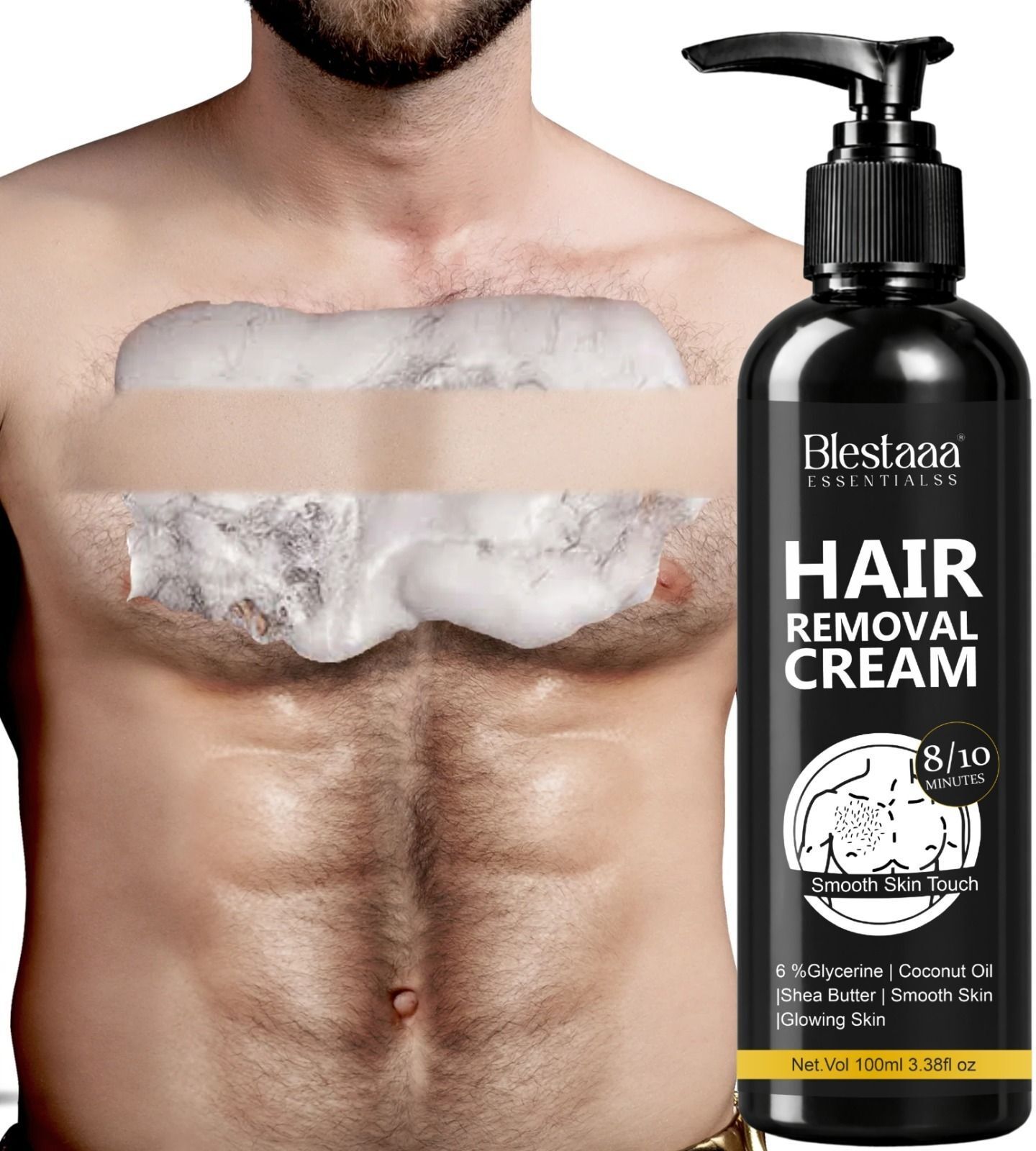 Hair Removal Cream for Men Chest, Back, Under Arms & Intimate Area Spray FOR MEN Cream-image-38