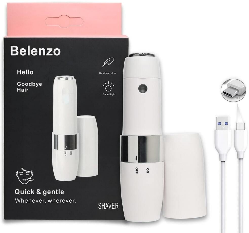 BELENZO Mini Facial Hair Remover for Upper Lips, Chin & Cheeks Cordless Cordless Epilator-picture-36