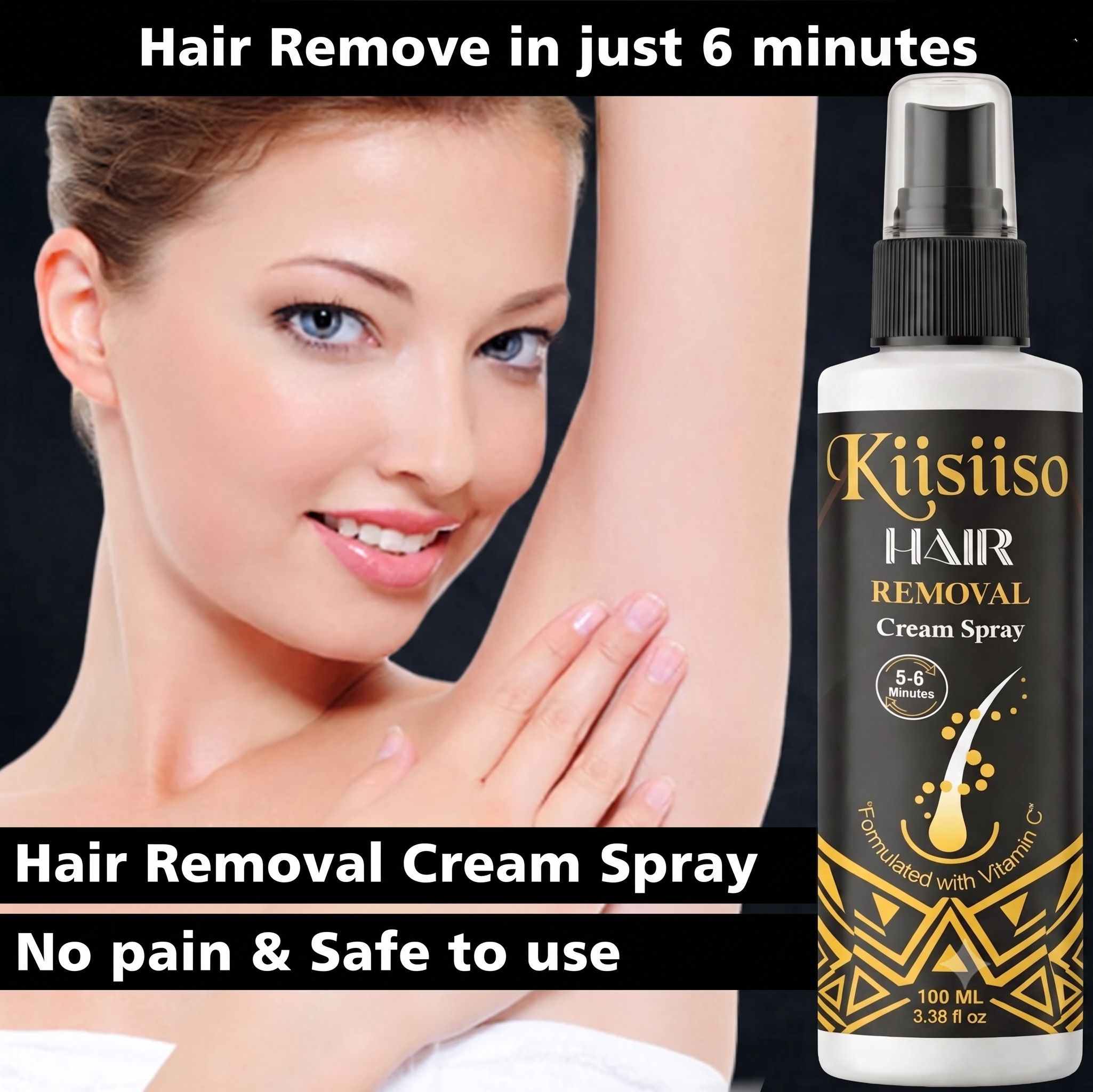 Instant Hair Removal Spray 100 ml Pack - Underarm & Legs, For Men Women Cream-image-3