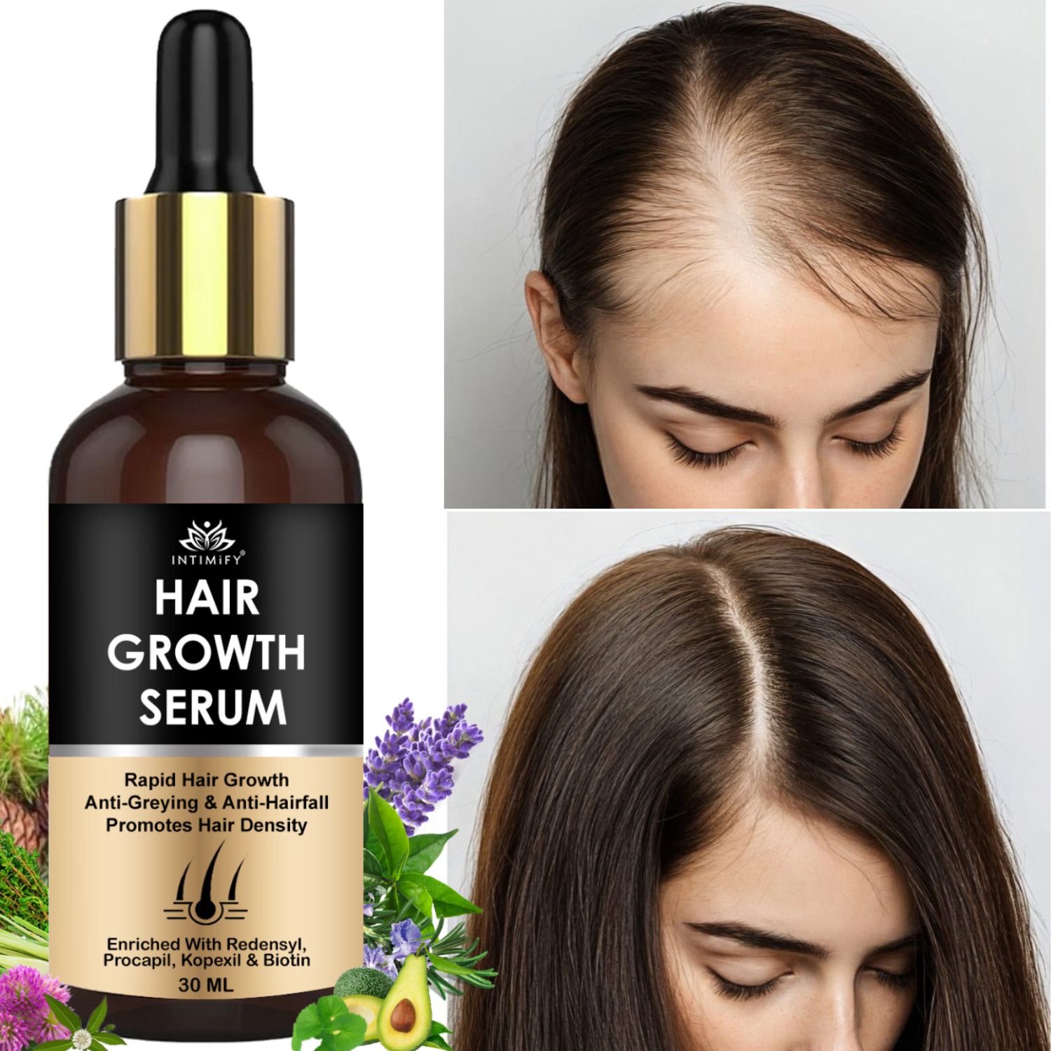 intimify Hair Growth Serum control frizz, add shine,-picture-1
