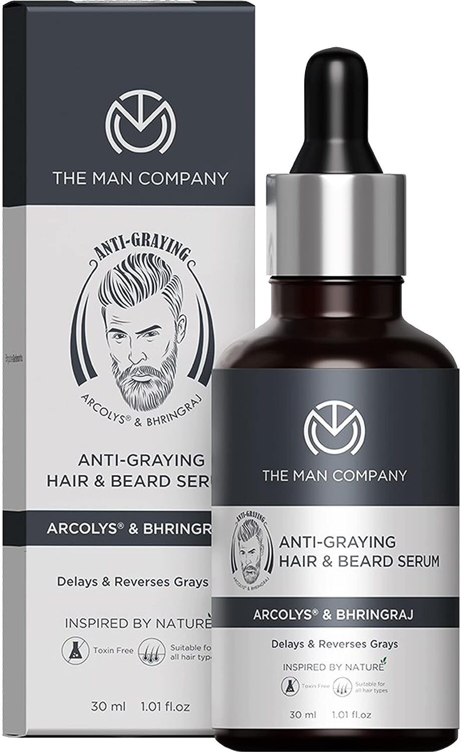The Man Company Anti-Graying Hair & Beard Serum for 
