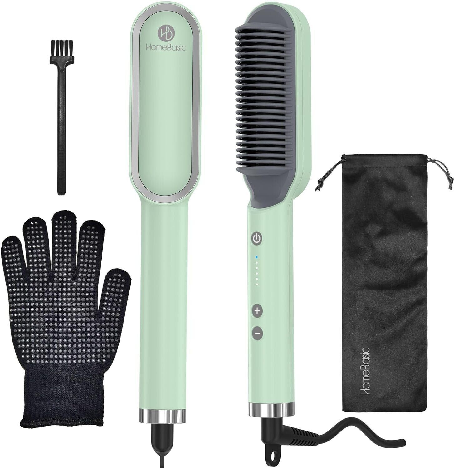 HOMEBASIC Hair Straightening Brush Flat Iron for Women HB-S100 Hair Straightener Brush-image-14