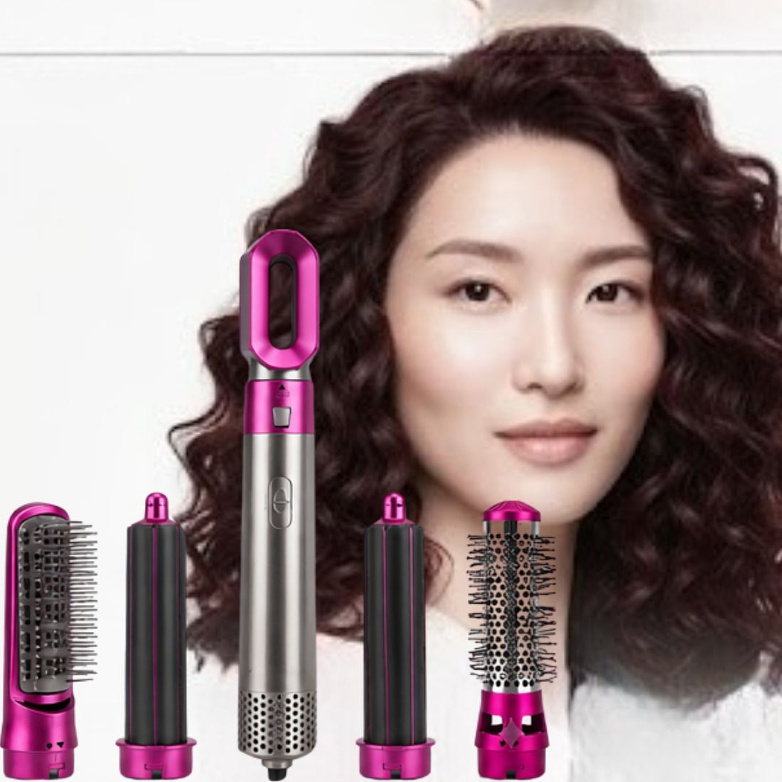 VKG Venus 5 in 1 Hair Dryer Brush & Air Styler with Straightener Brush,Diffuser and Concentrator,3 Heat Settings for All Hair Types Key Features Hair Straightener-image-2