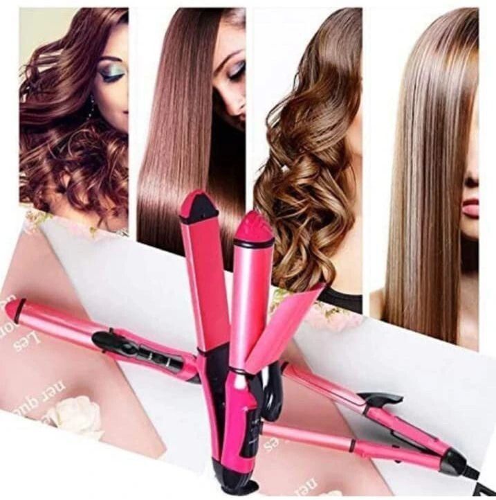 Kyvis 2in1 Ceramic Plate Essential Combo Beauty Set of Hair Straightner&Curler Professional N-2009 2in1 Ceramic Plate Essential Straightener&hair curler S45 Hair Straightener-image-32