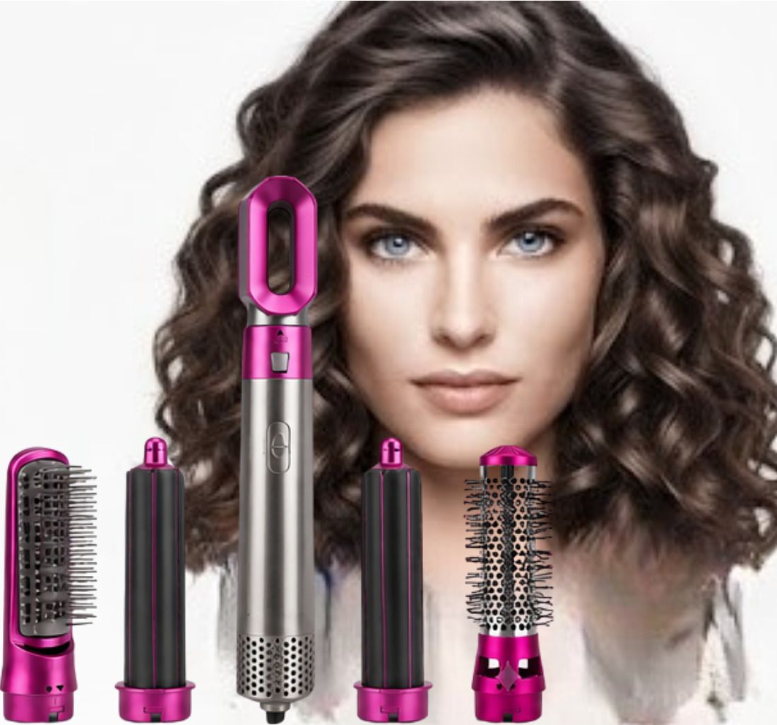 VKG Venus 5 in 1 Multi Hair Styler with Hot Air Brush, Hair Dryer, Straightener, Curling Tong, Diffuser & Concentrator, 3 Heat Settings Hair Straightener-image-48