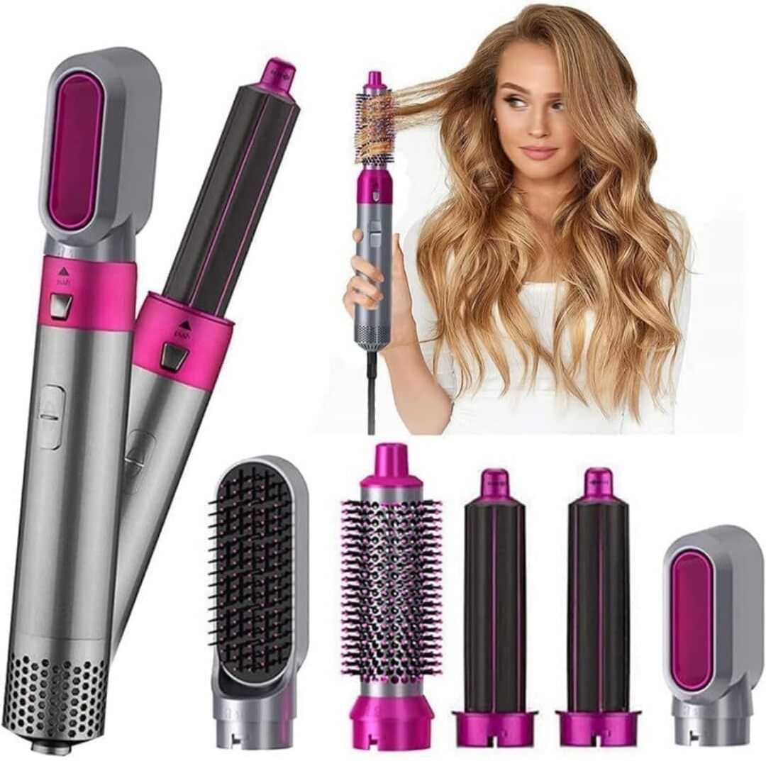 SmartTech Traders 5 in 1 Hot Air Brush Hair Styler Tool for Women | Multifunctional Hair Dryer Brush with 3 Heat Levels |, Curling, Volumizing & Blow Drying All Hair Hair Styler-image-44