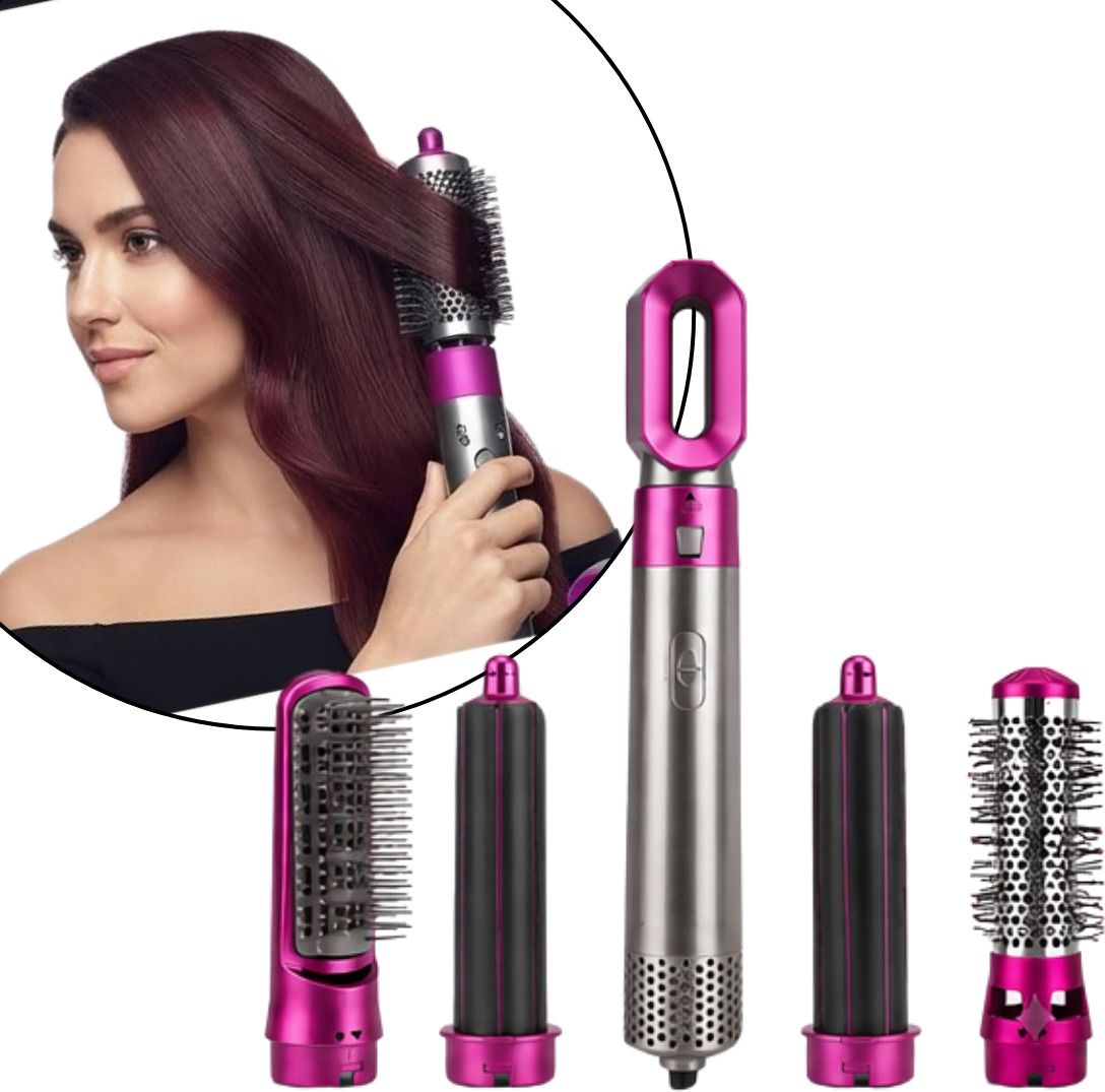 VKG Venus 5 in 1 Hair Dryer Brush and Hot Air Styler with Straightener Brush, Curling Tong, Concentrator & Diffuser, 3 Heat Speed Settings Hair Straightener-image-49