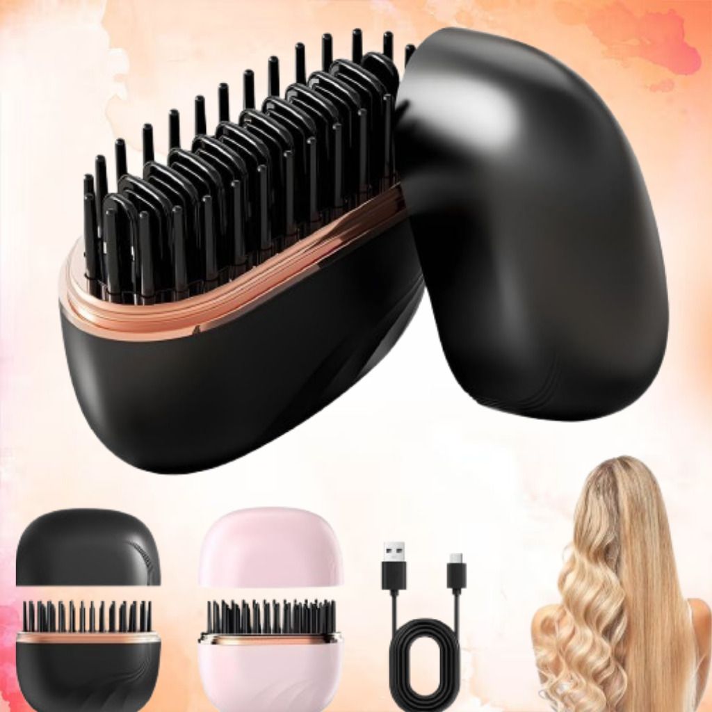 EKISHA Prime Touch Mini Portable Hair Straightening Brush SilkCraft Straightening Tool Hair Straightener-image-2