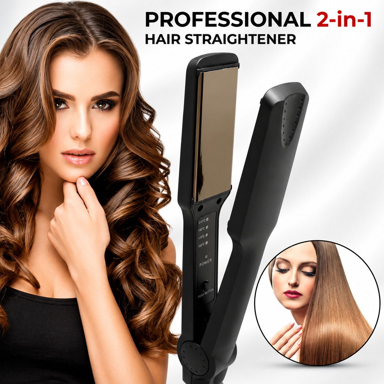 FABUNIK Temperature Control Hair Straightener Smooth Hair Straightener for Women with Ceramic Coated Plates, Quick Heatup & Travel Friendly Hair Straightener-image-26