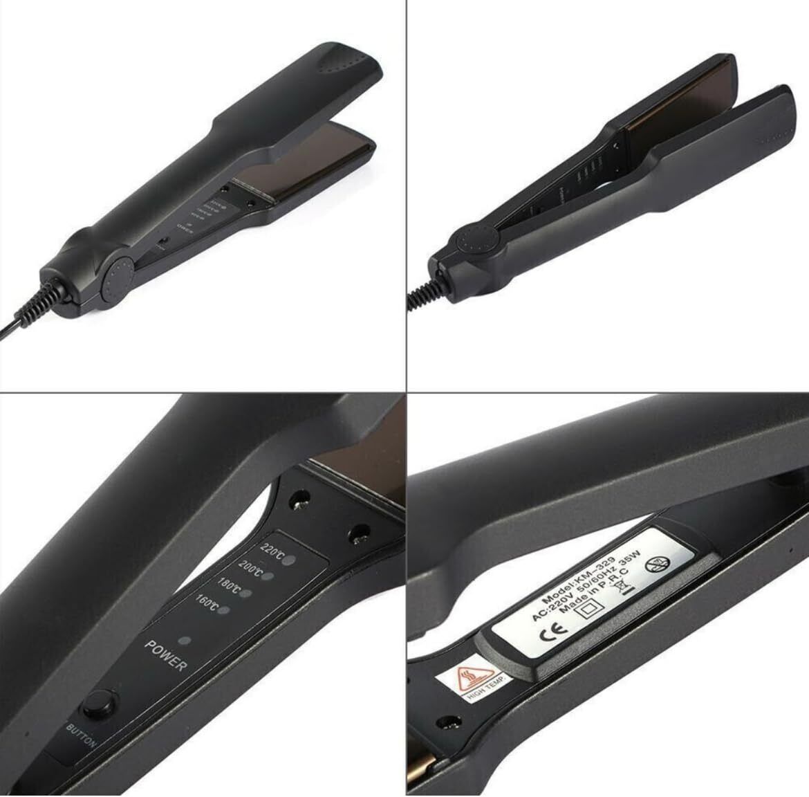 ARNAH TREASURE Professional Ceramic Hair Straightener with 4-Speed Temperature Control, Black Hair Straightener-image-30