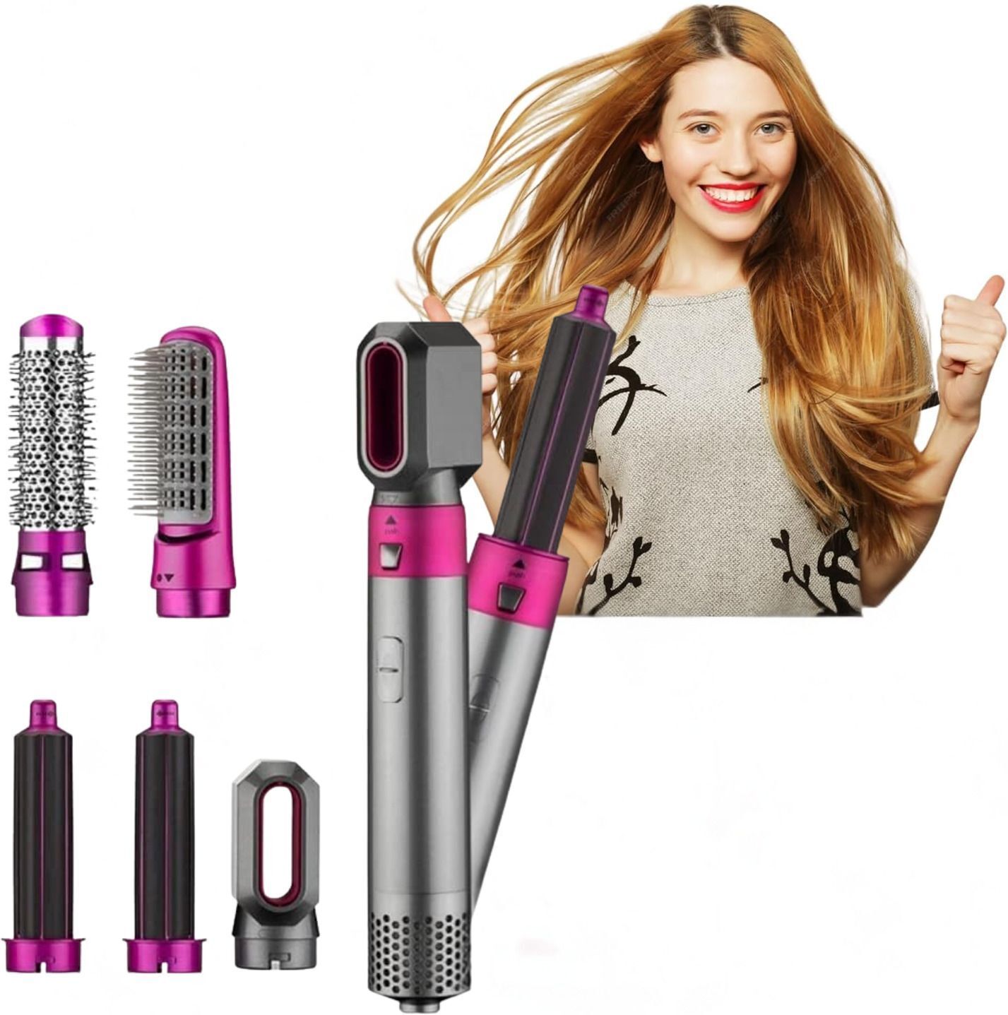 BazaarNest 5-in-1 Hot Air Hair Dryer & Styler – Effortless Drying, Curling, Straightening Electric Hair Styler-image-20