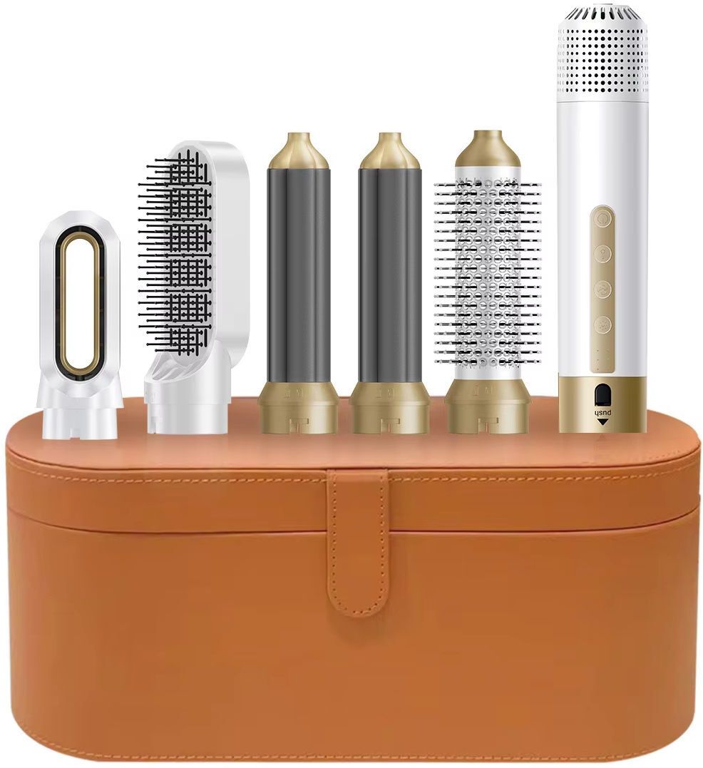 ABC Hair curler and straightener combo 5 in 1 Hot Air Hair Styler Brush Set for Women Hair Straightener-image-10