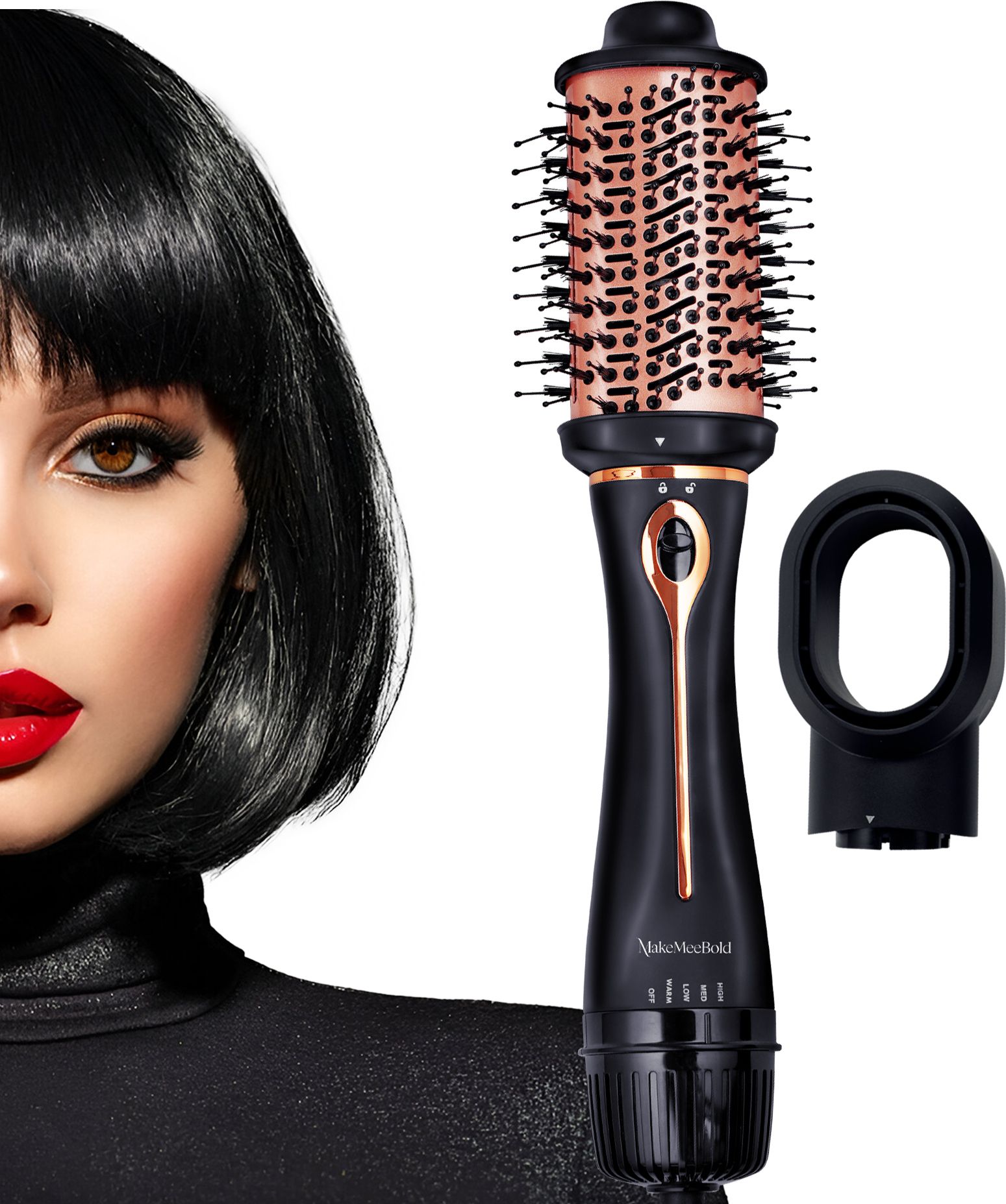 MakeMeeBold 3 in 1 Hot Air Brush for Women Hair Styler Brush 3-in-1 | Blow Dryer, Volumizer & Straightener Tool Hair Straightener Brush