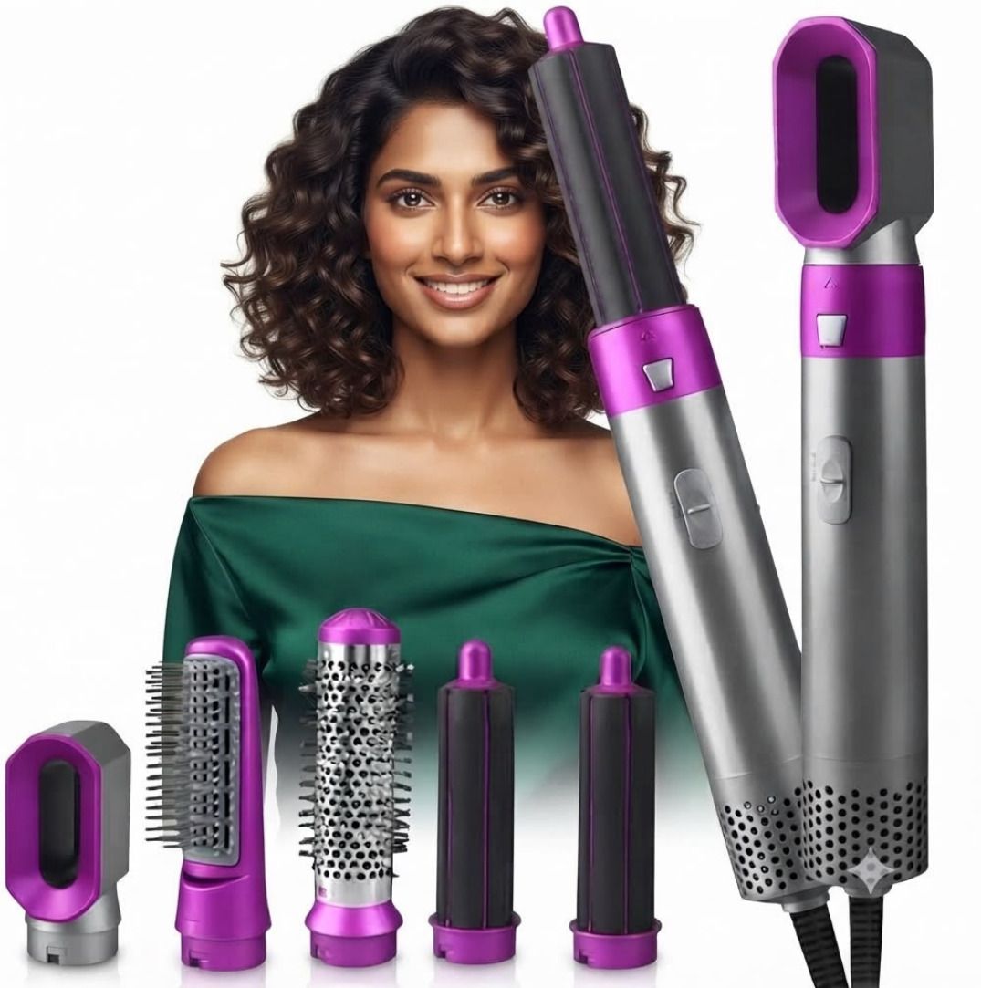 VKG Venus 5 in 1 Professional Air Styler with Hot Air Brush, Hair Dryer, Straightener Brush, Curling Tong, Diffuser & Concentrator, 3 Heat Modes Hair Straightener-image-9