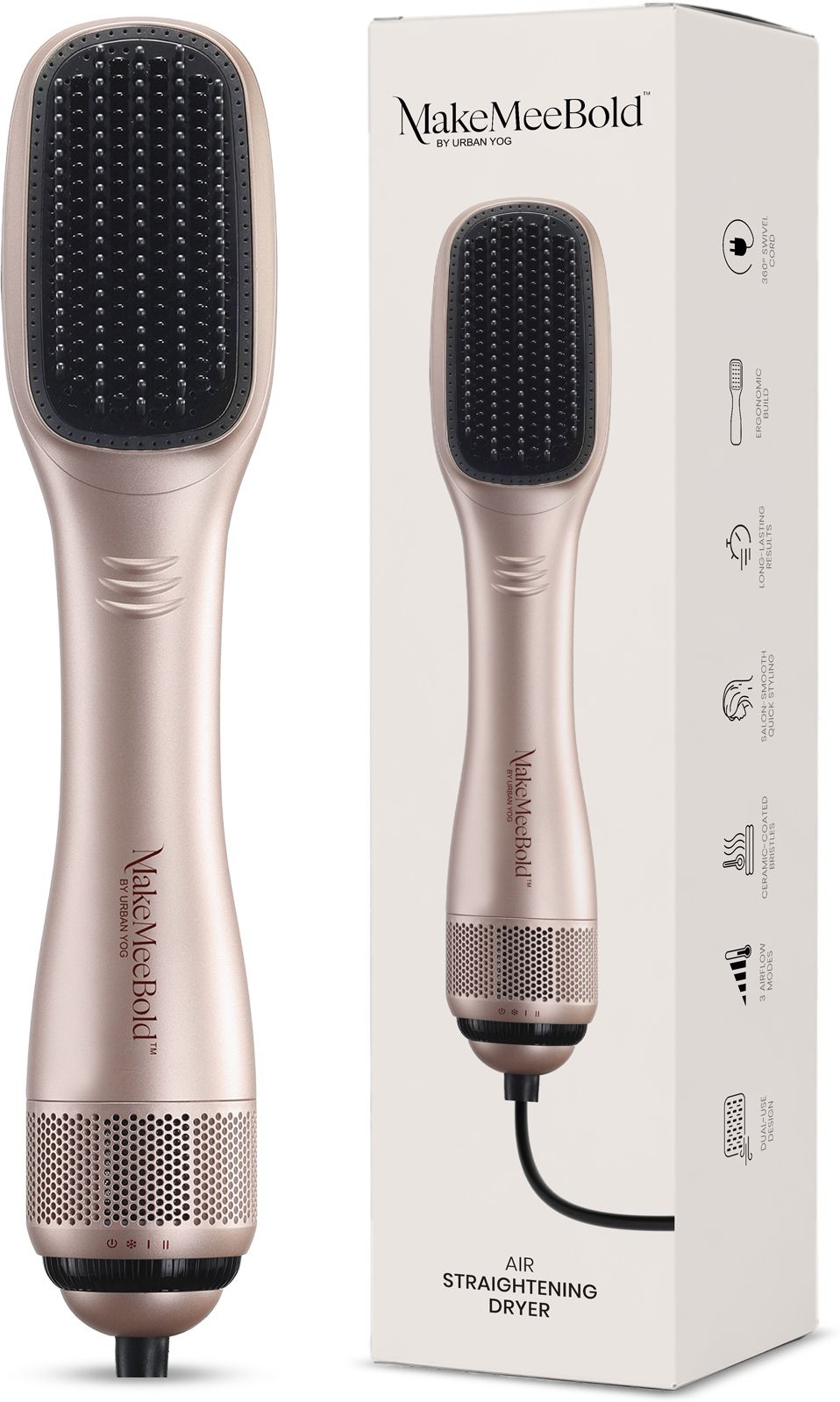 MakeMeeBold Air Straightening Dryer for Women | Dry, Straighten & Detangle Fast |3 Air Modes MMB-HS-C1 Hair Straightener-image-42