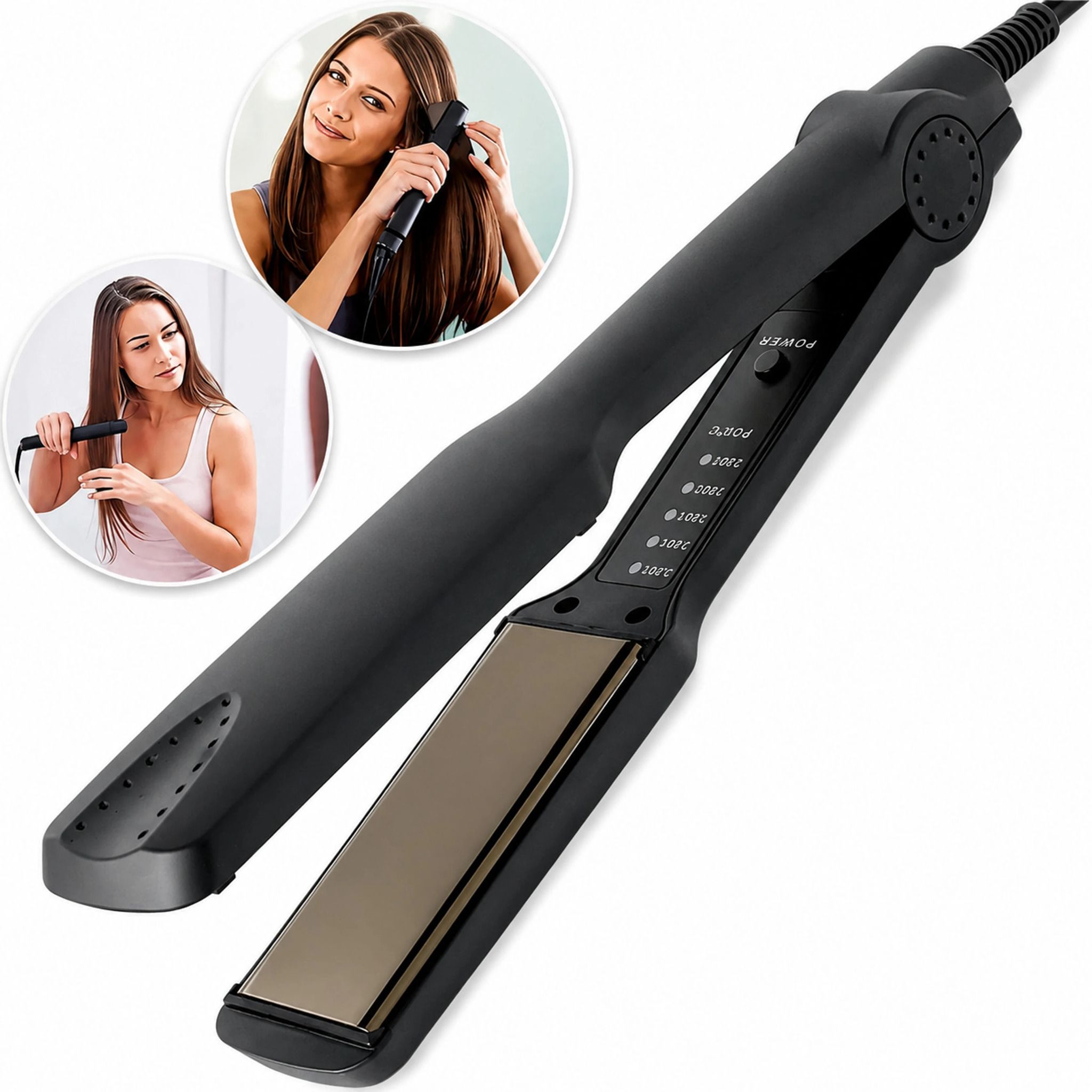 VANZARA KM329 Adjustable Temperature Control, Fast Heat-Up, Hair Straightener K310 km-329 Ceramic Hair Straightener Temperature Control Anti-Frizz Styling H310 Hair Straightener-image-36