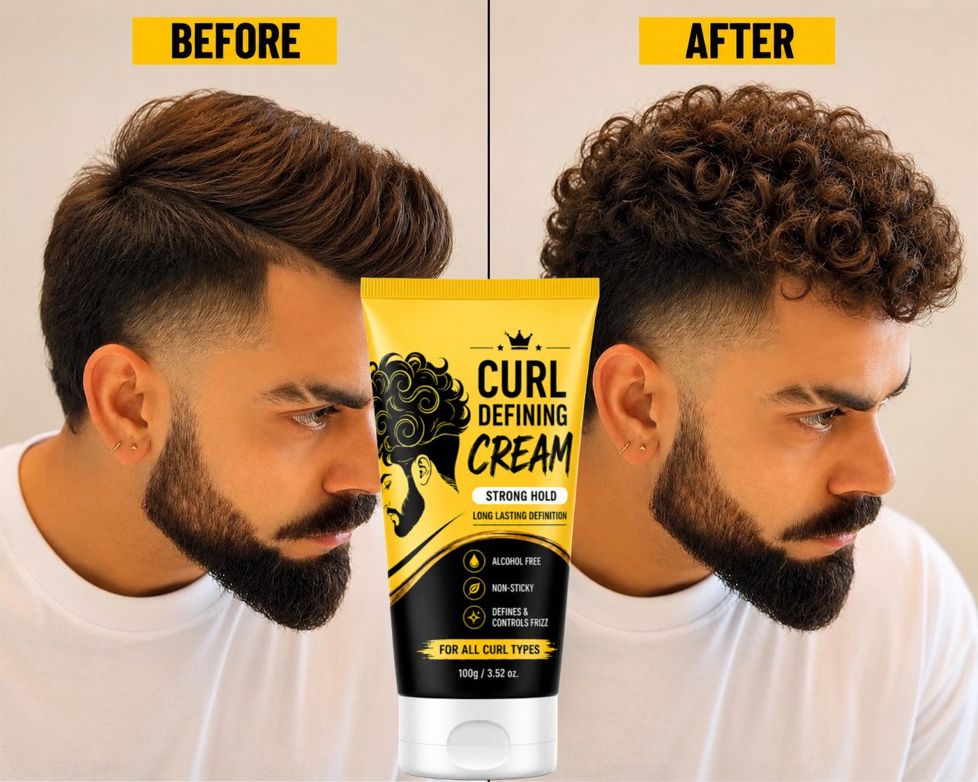 Curl Defining Cream | Professional Hair Styling Cream Hair Styler-image-1
