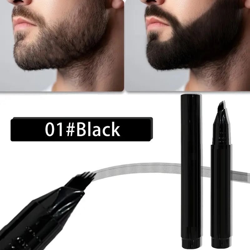 evererin 2pcs Black Color Beard Filler Styling Pen Beard Gel Hair Styler-picture-45