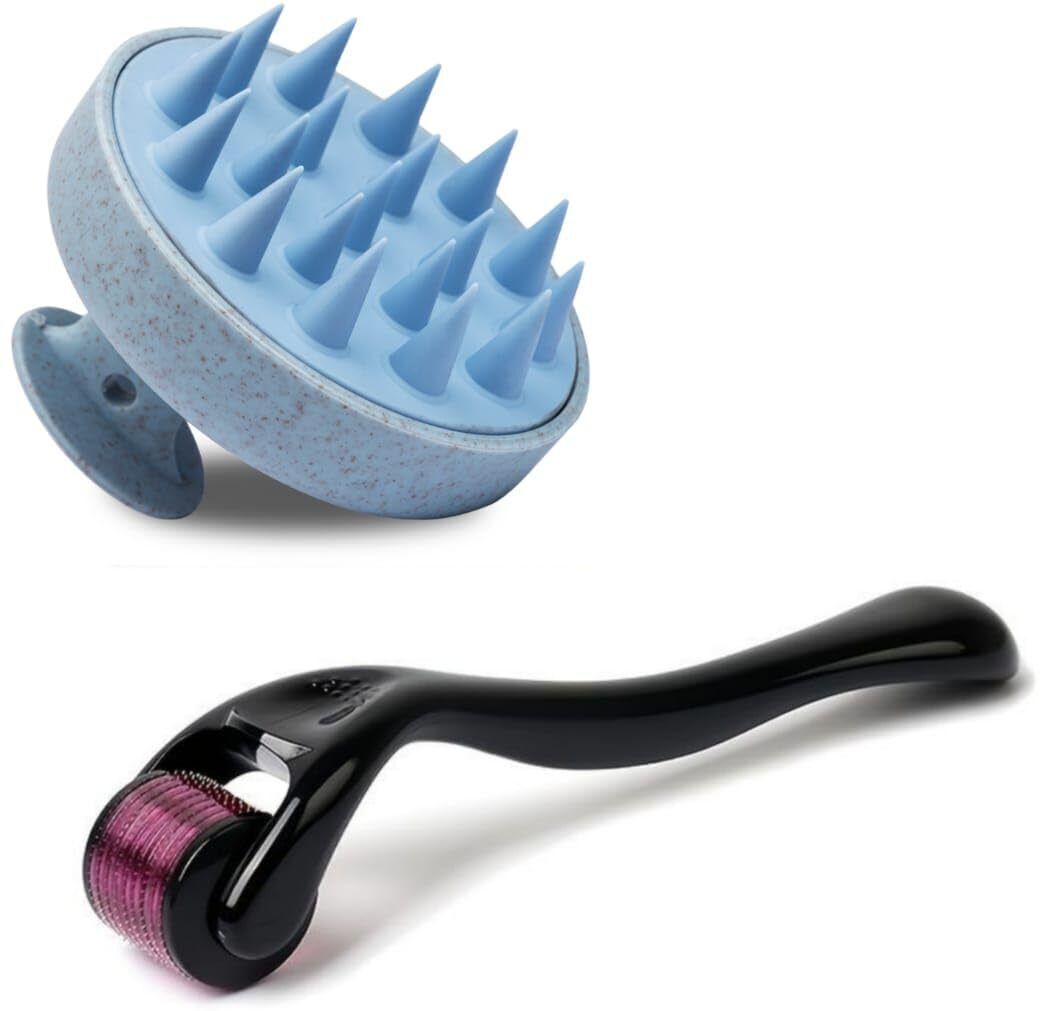 rugy Derma Roller 0.5mm for Beard Hair Skin Face - Hair Scalp Massager Shampoo Brush-picture-23