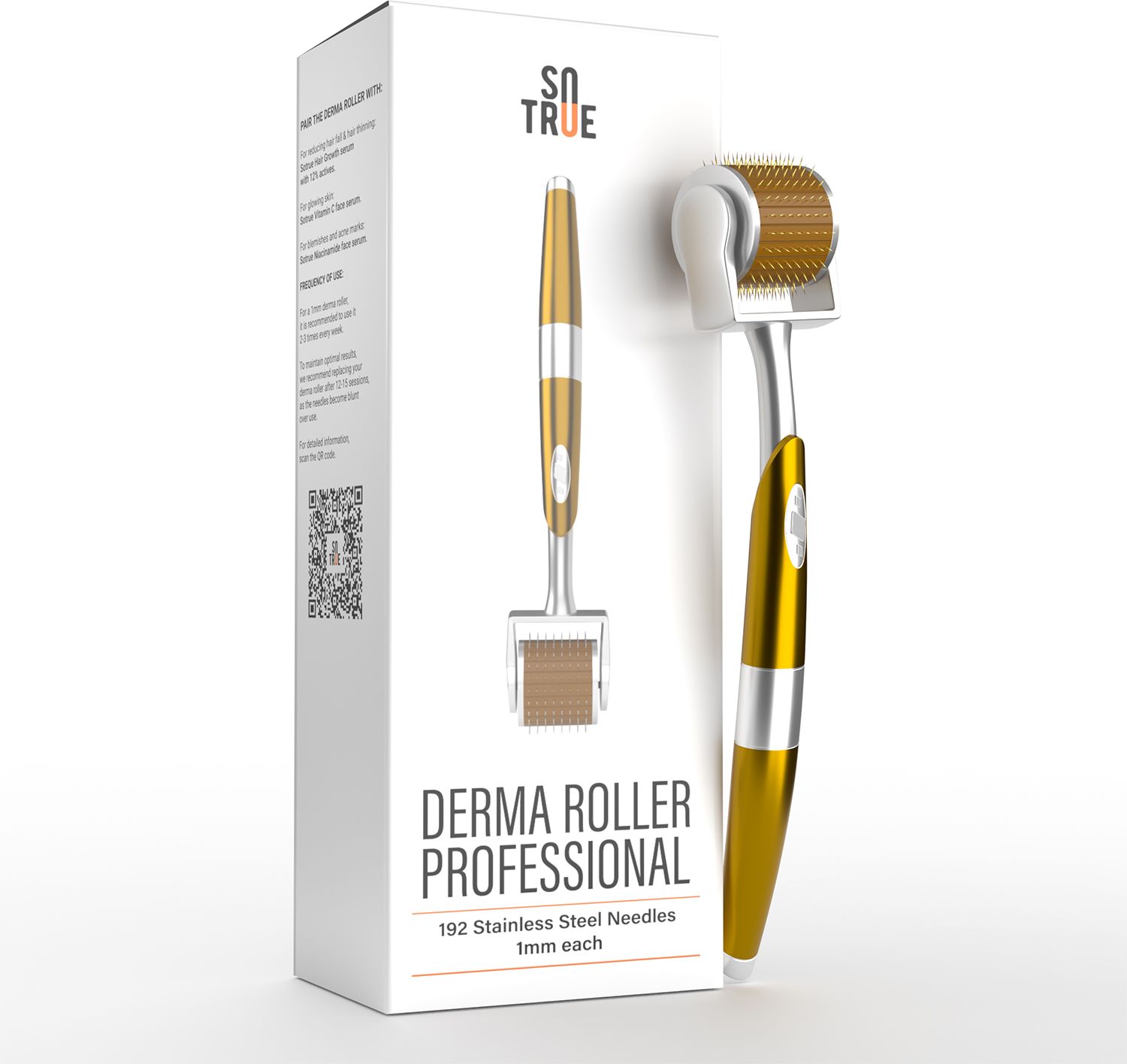 Professional Derma Roller For Hair Growth 1mm with 192 Stainless Steel Needles-image-3