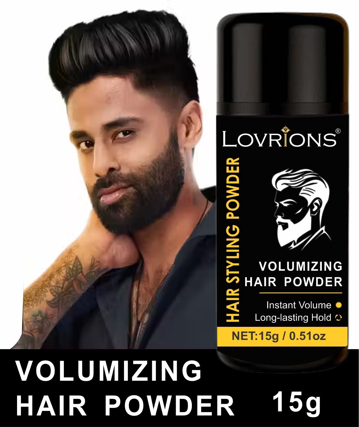 lovrions Mattifying Volume Powder Hair Wax Matte Finish|Strong Hold,Wax Extreme hair 15gm Hair Styling Powder Extreme Hold Hair Volumizer Powder-picture-24