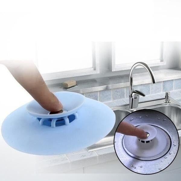 crazyabbs 2 in 1 Hair Catcher Button || Drain Stopper Filter Multicolor Hair Wash Basin-picture-0