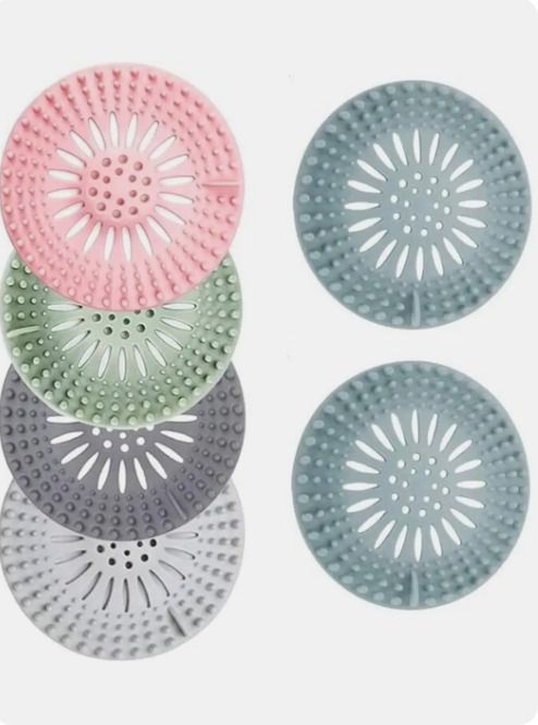 abc 6 pcs Silicone Hair Catcher Drain Cover Shower, Sink & Bathtub Stopper & Filter Hair Wash Basin-picture-14