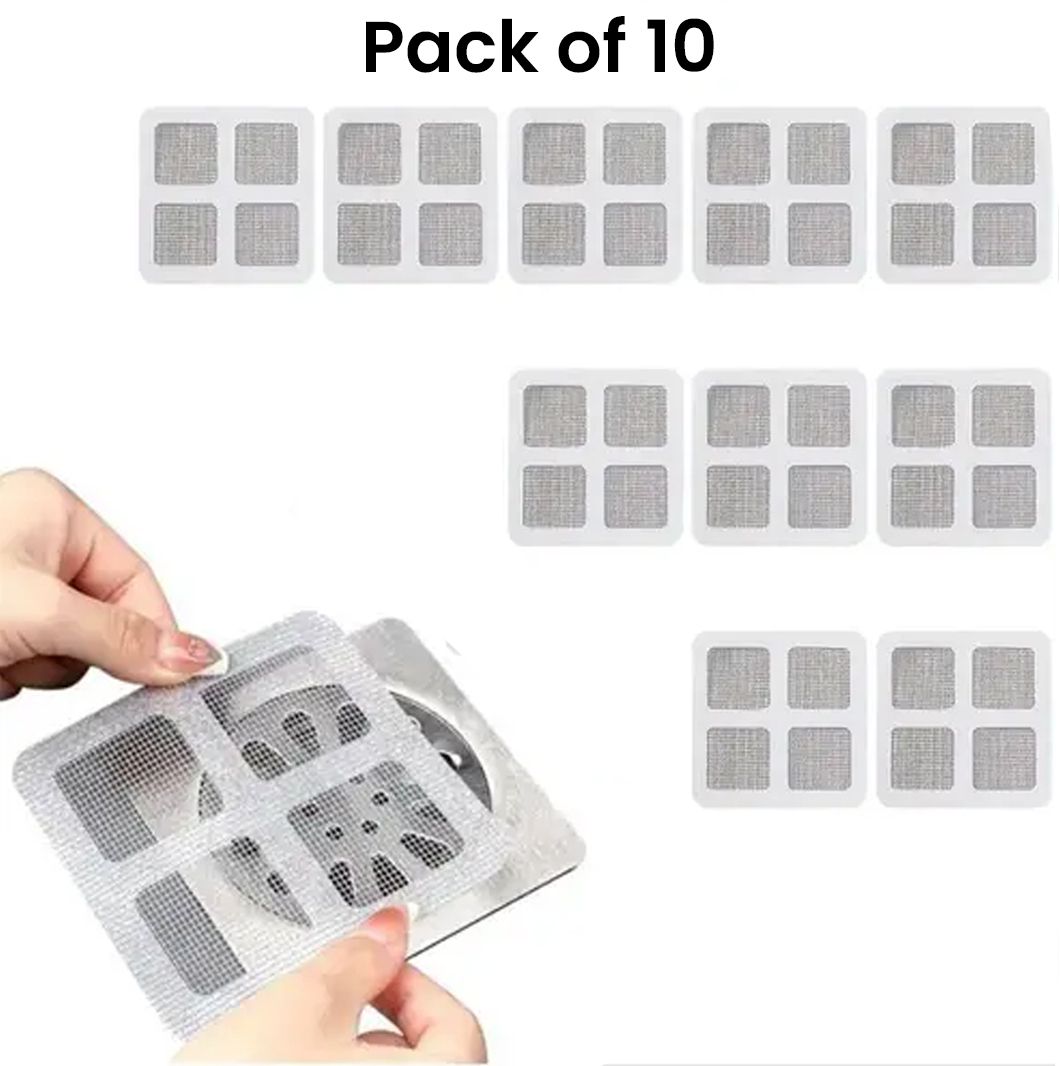 Disposable Drain Hair Catcher Mesh Stickers for Shower, Kitchen Sink(pack of 10) Hair Wash Basin
