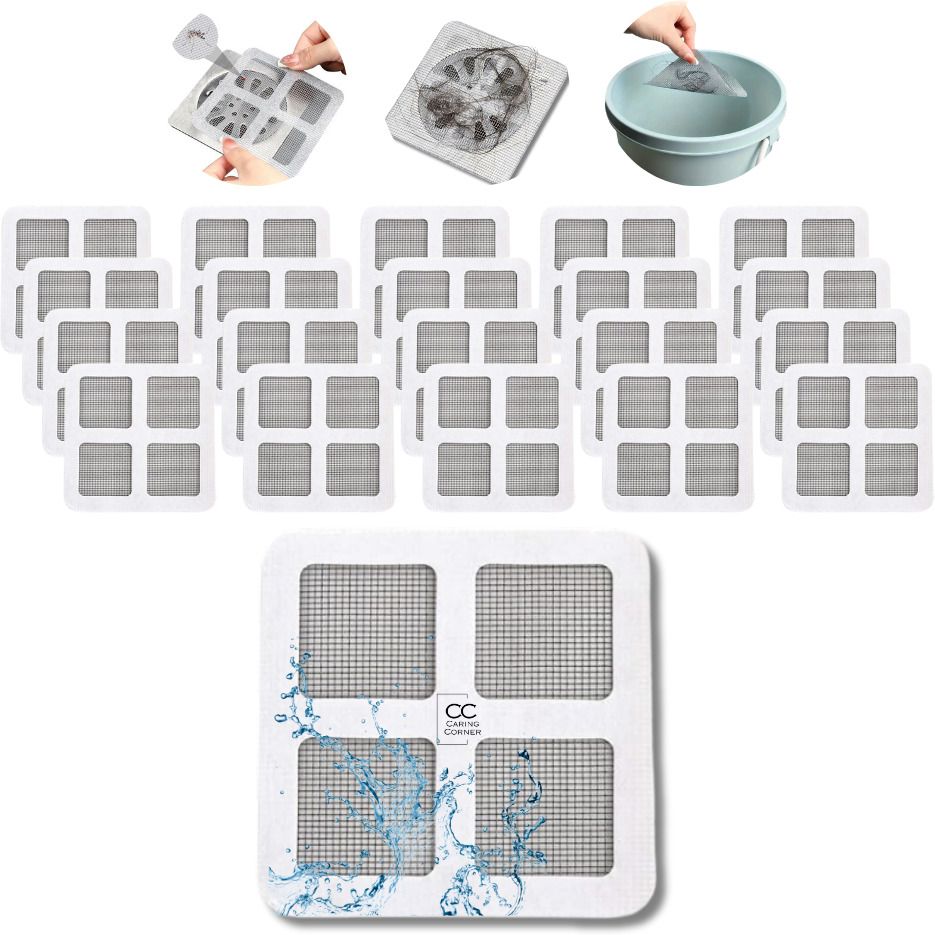 Disposable Shower Drain Cover Hair Catcher Shower Drain Mesh Stickers 20pcs Hair Wash Basin