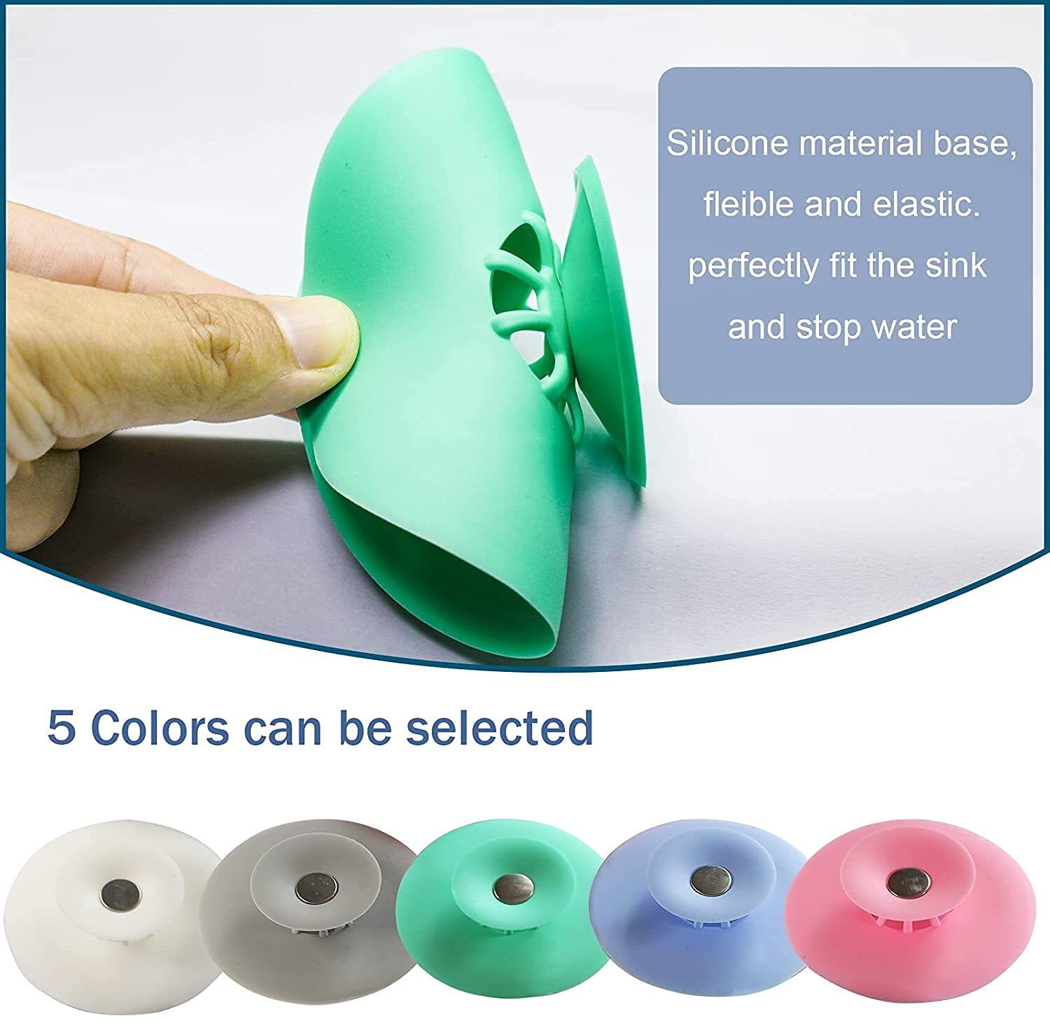 5 Pack Silicone Drain Plugs Hair Wash Basin-image-36